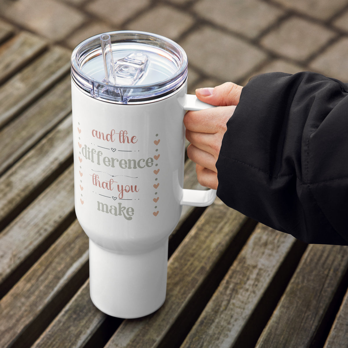 Personalized 40 oz Travel Mug – Proud of the Work You Do Travel mug with a handle Affordable ABA Materials
