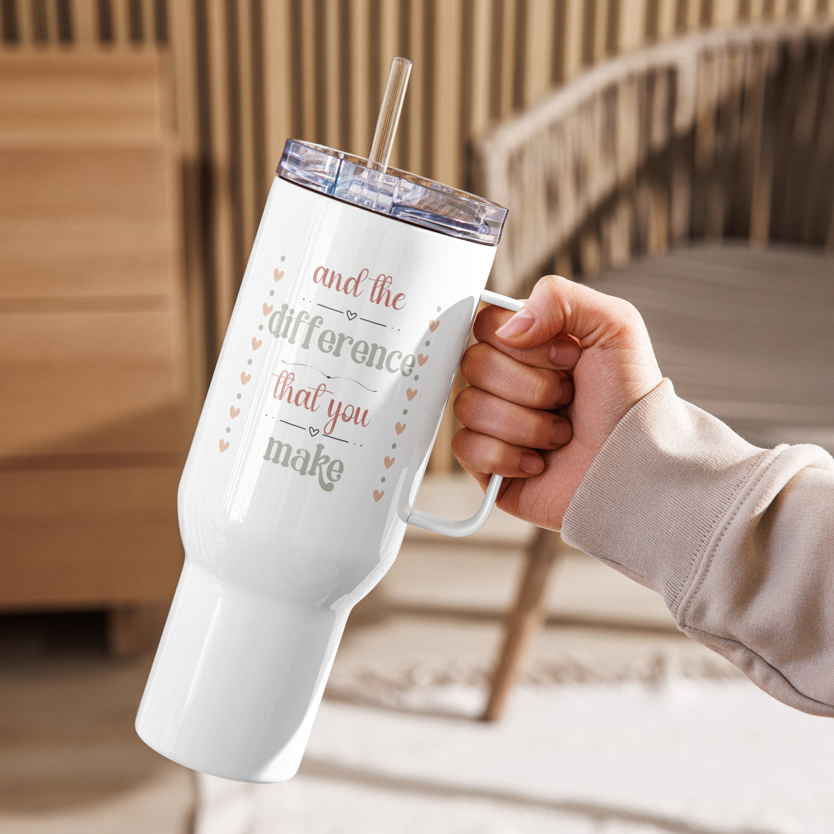 Personalized 40 oz Travel Mug – Proud of the Work You Do Travel mug with a handle Affordable ABA Materials