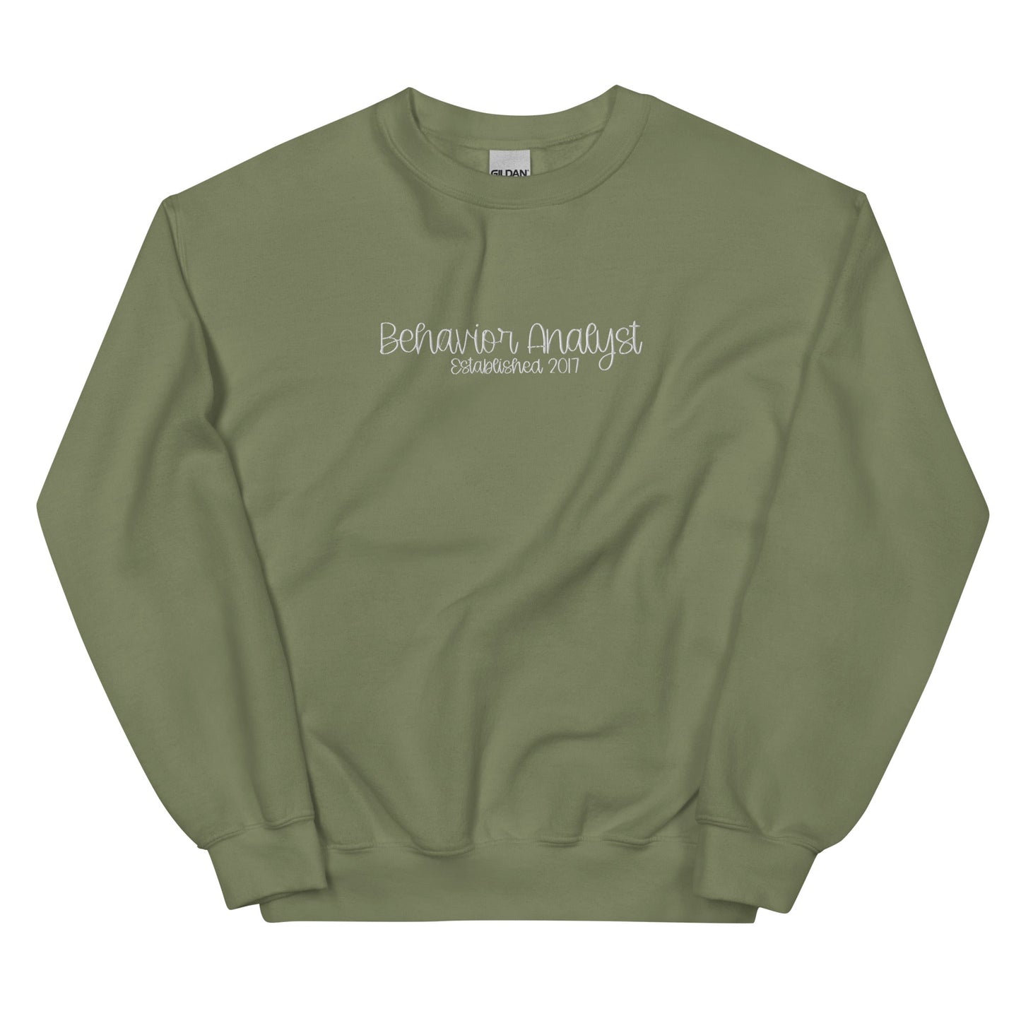 Embroidered Behavior Analyst Established in Custom Year Unisex Sweatshirt Affordable ABA Materials