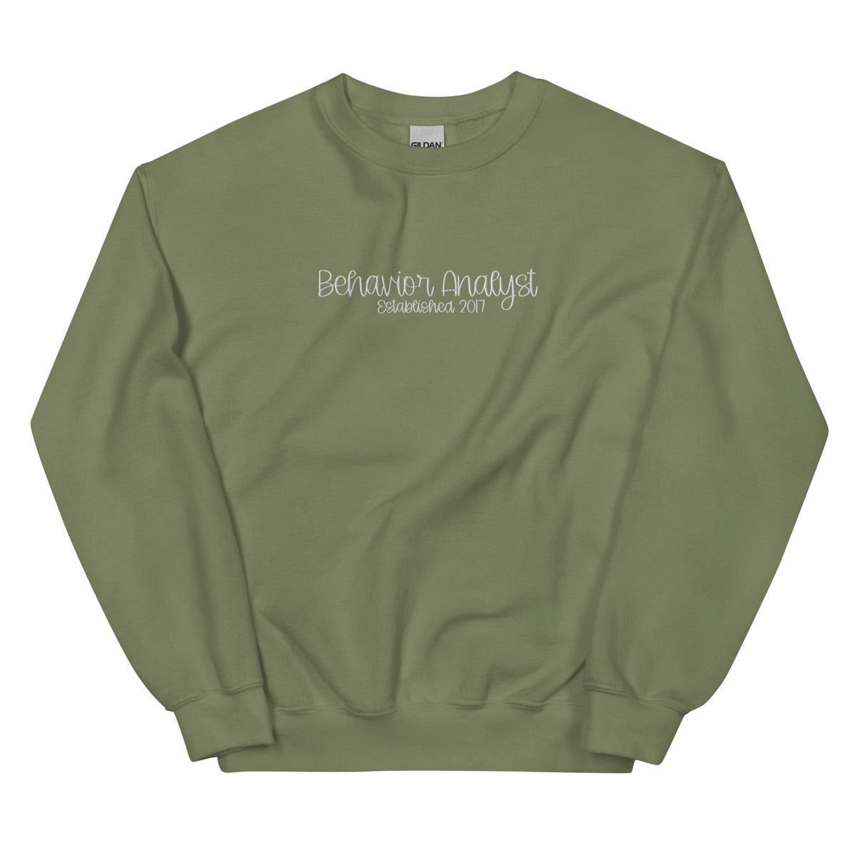 Embroidered Behavior Analyst Established in Custom Year Unisex Sweatshirt Affordable ABA Materials