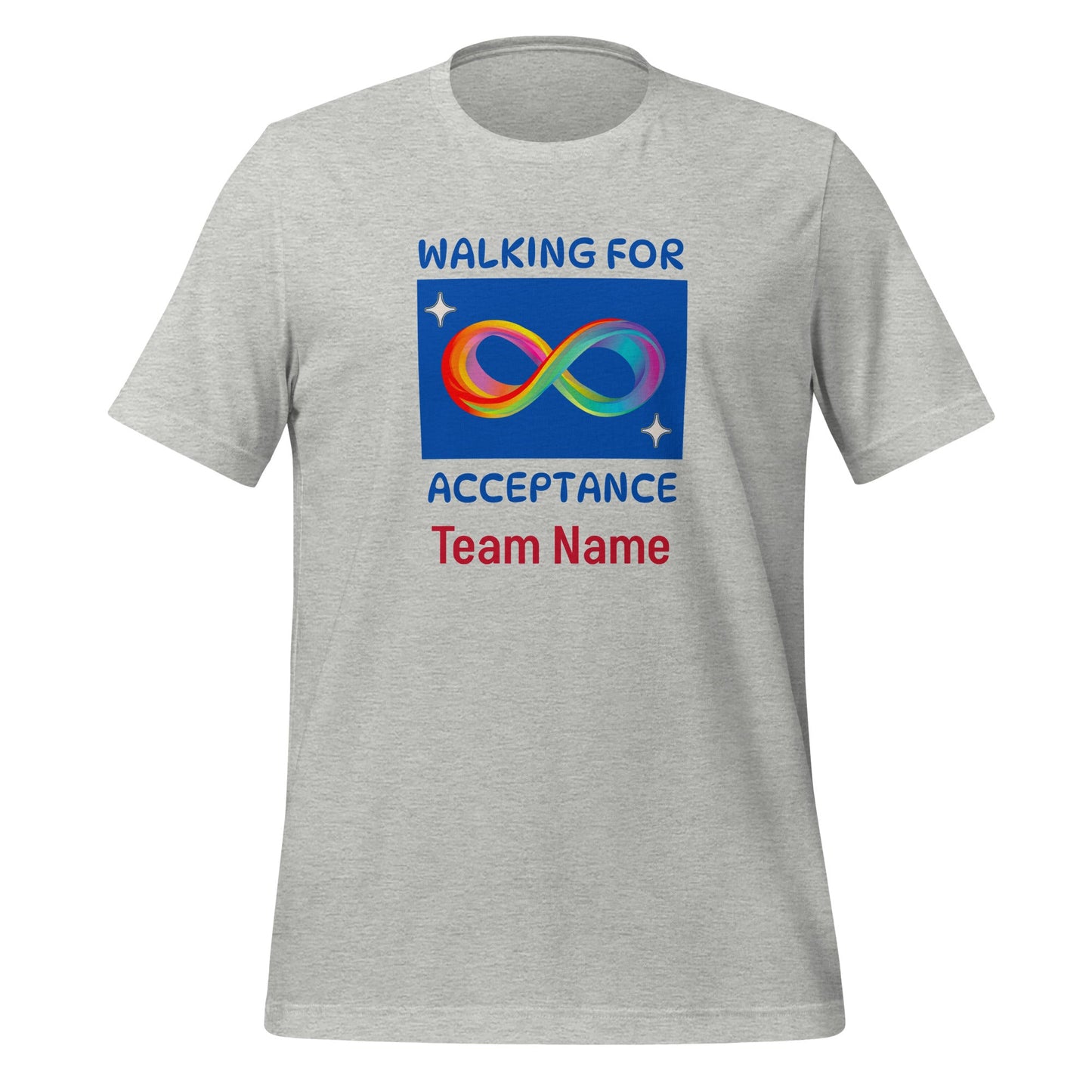 Custom Autism Walk Team Shirt "Walking for Acceptance" Adult Unisex t-shirt Affordable ABA Materials