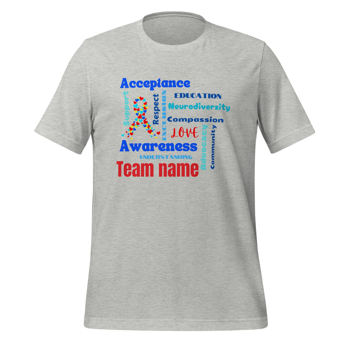 Customized Team Shirt for Autism Walk with Word Art Design for Support & Awareness Adult Unisex T-Shirt Affordable ABA Materials