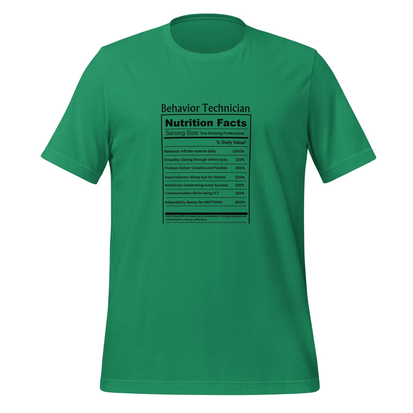 Fun Behavior Technician Nutrition Facts Unisex T-Shirt Affordable ABA Materials