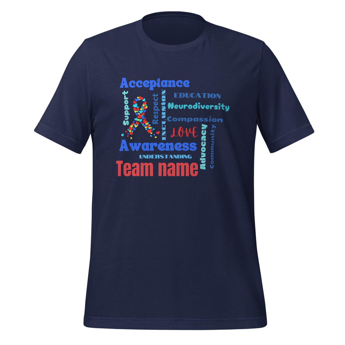 Customized Team Shirt for Autism Walk with Word Art Design for Support & Awareness Adult Unisex T-Shirt Affordable ABA Materials