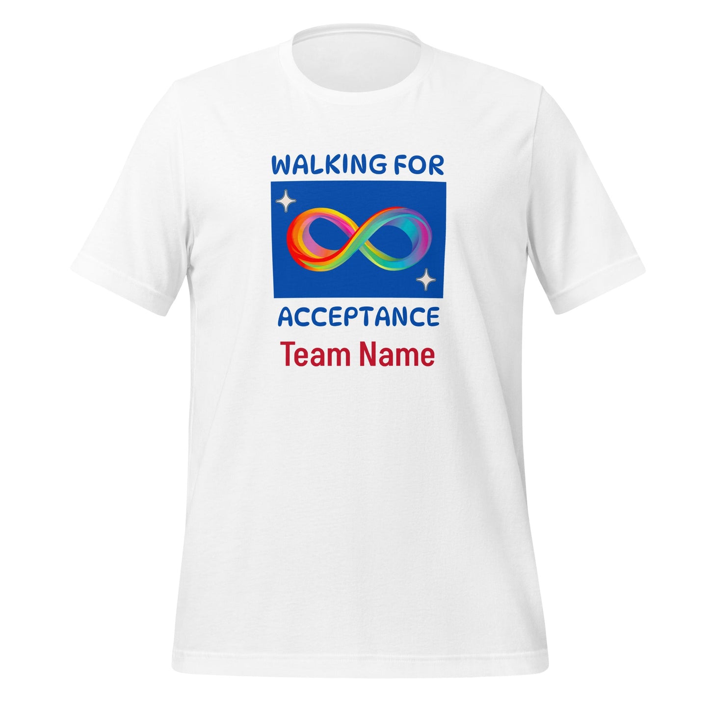Custom Autism Walk Team Shirt "Walking for Acceptance" Adult Unisex t-shirt Affordable ABA Materials