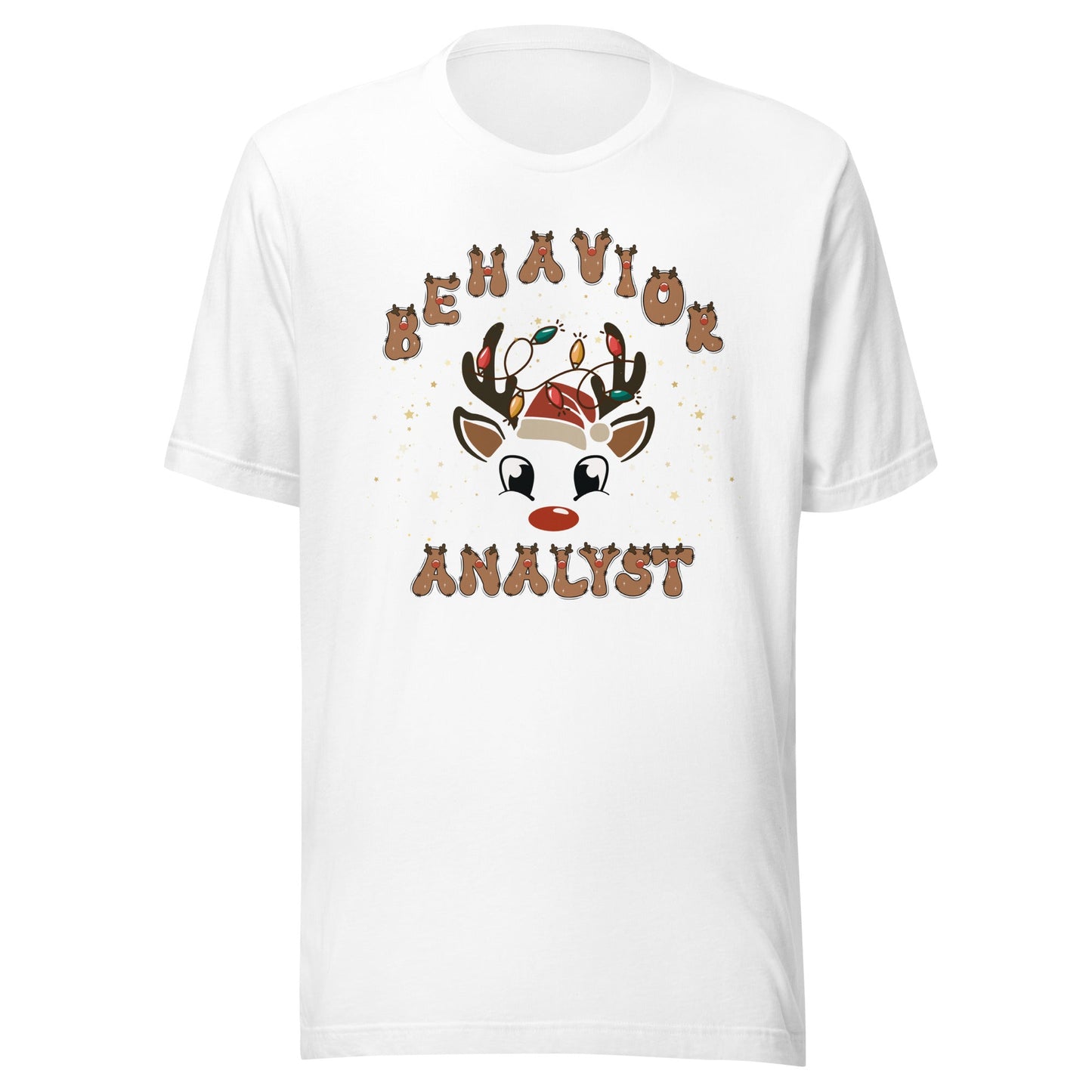 Cute Behavior Analyst Christmas Reindeer Unisex t-shirt Affordable ABA Materials