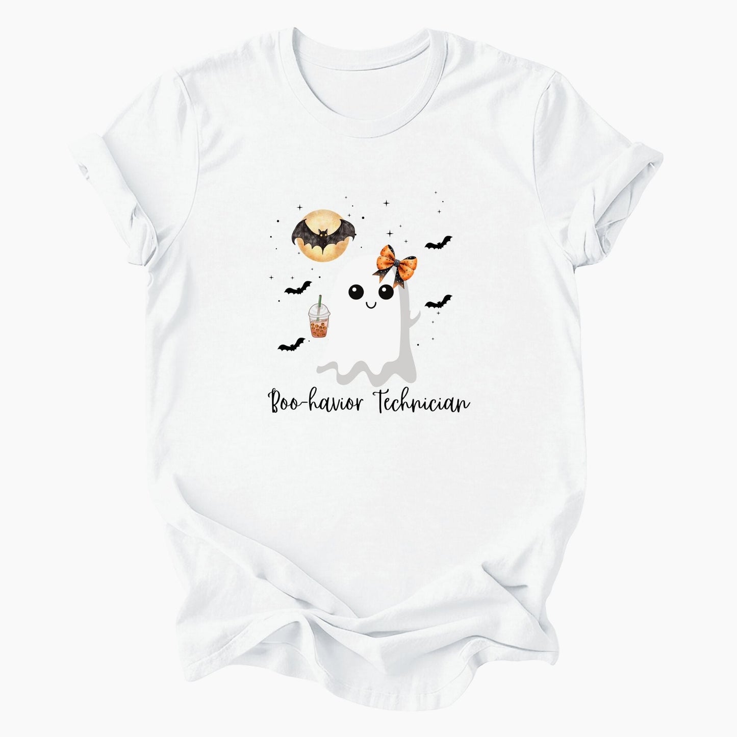 Cute Behavior Technician Halloween Ghost Shirt -"Boo-havior Technician" Unisex Shirt Printify