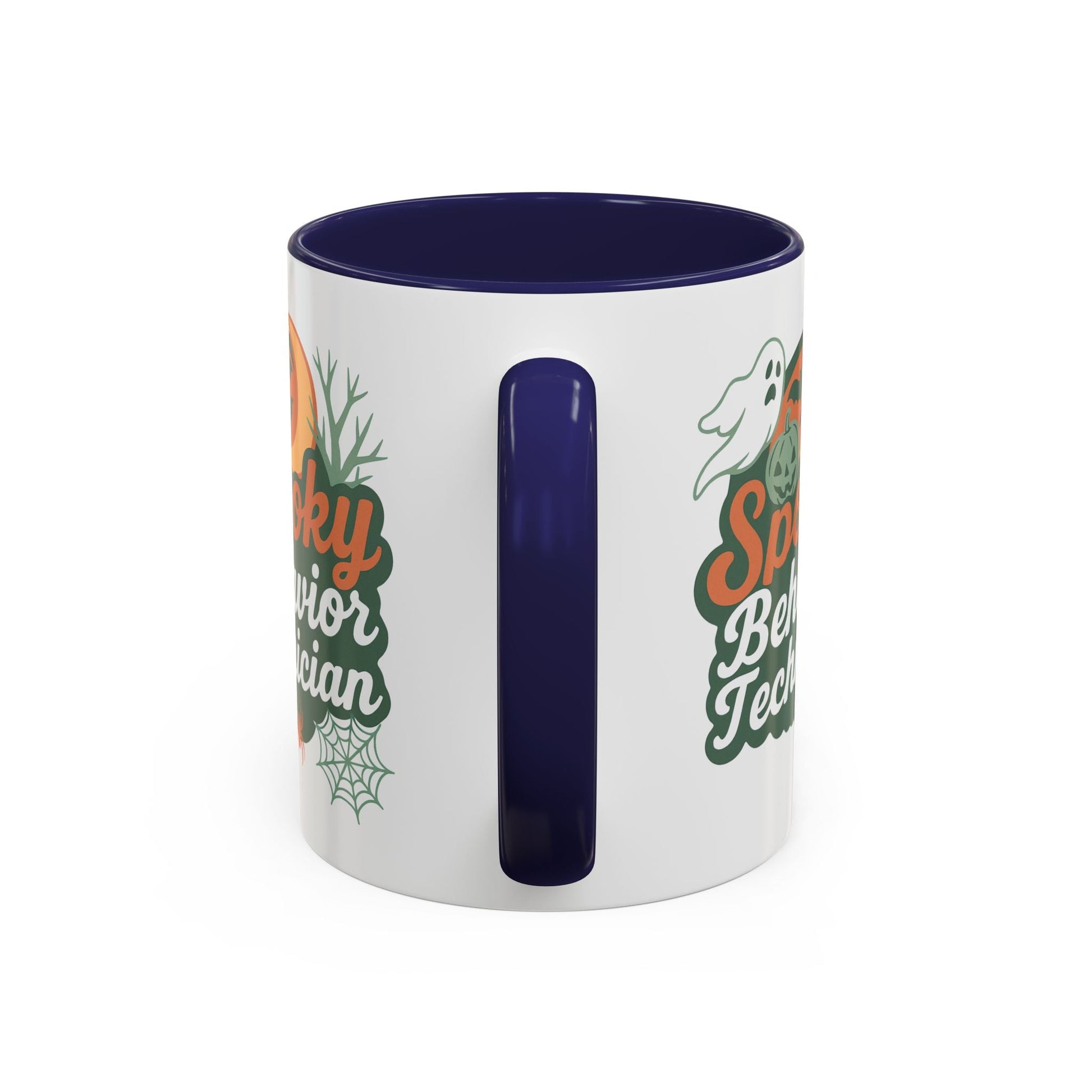Personalized Spooky Behavior Technician Accent Mug – Custom Name Coffee Cup, 11oz & 15oz, 4 Colors Printify