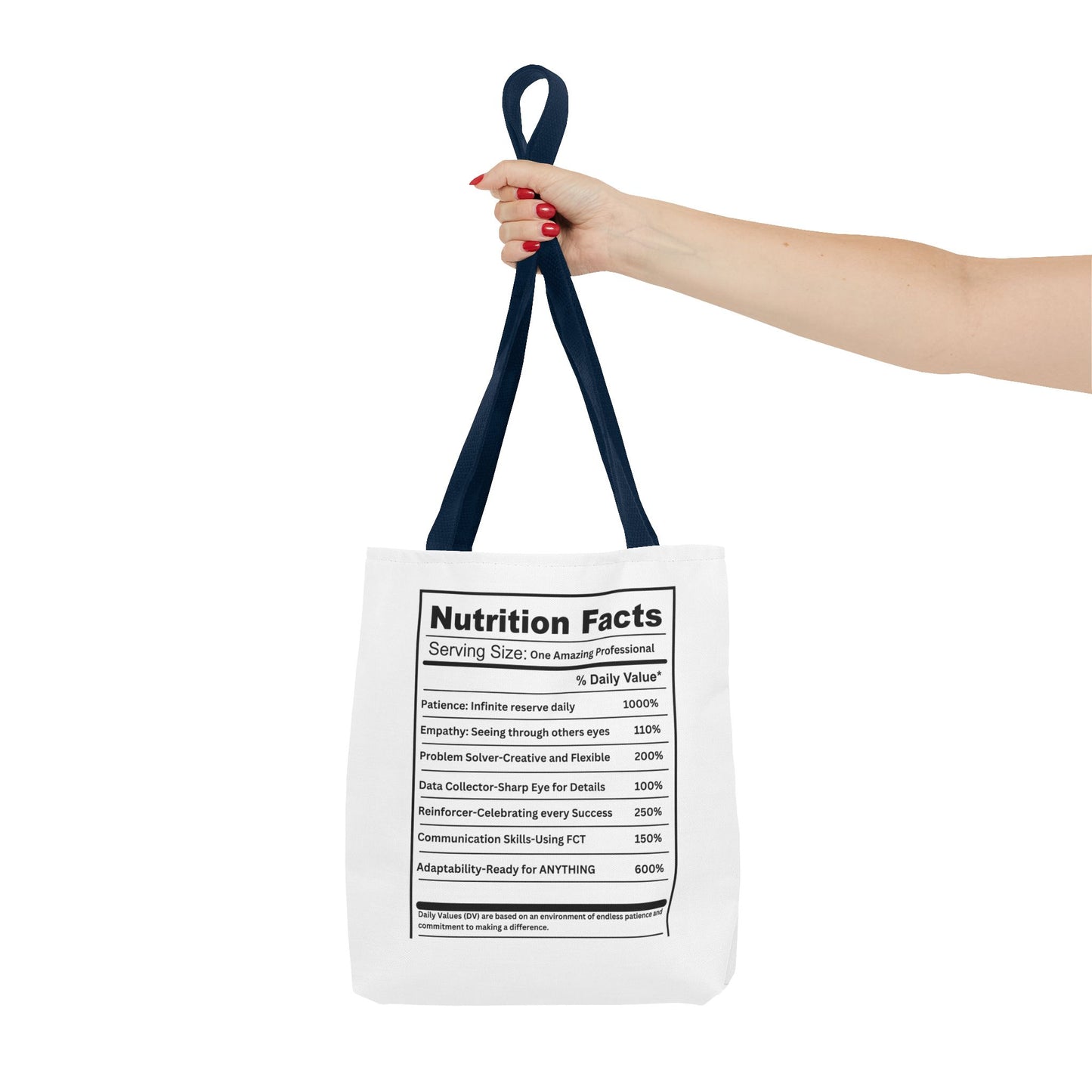 Behavior Technician Nutrition Facts Tote Bag