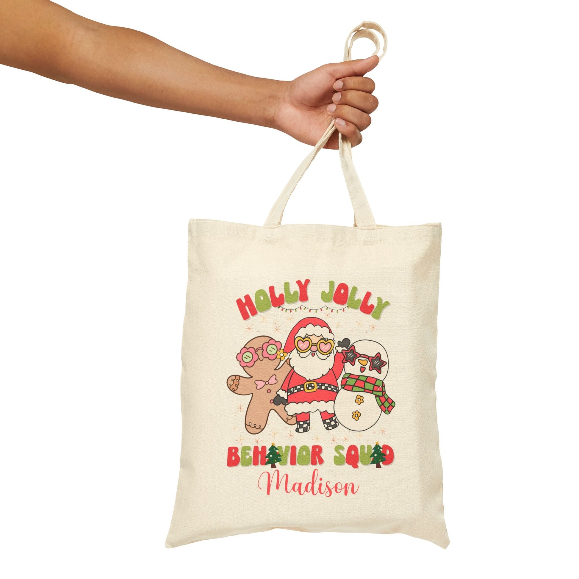Personalized Holly Jolly Behavior Squad Tote Bag – Festive Holiday Gift for ABA Teams & Behavior Analysts/Technicians Affordable ABA Materials