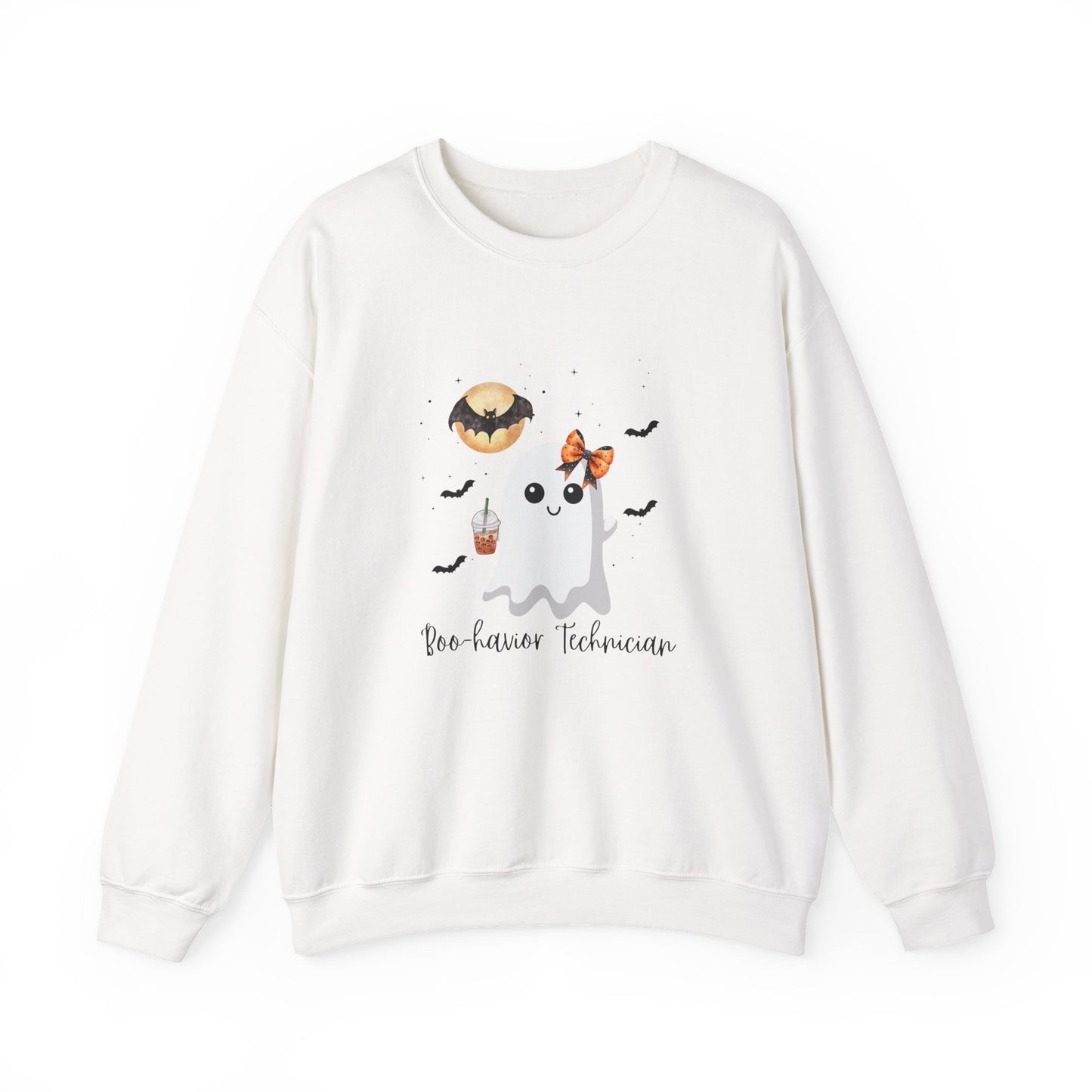 Halloween Behavior Technician Sweater-Cute Ghost Design "Boo-havior Technician" Sweatshirt
