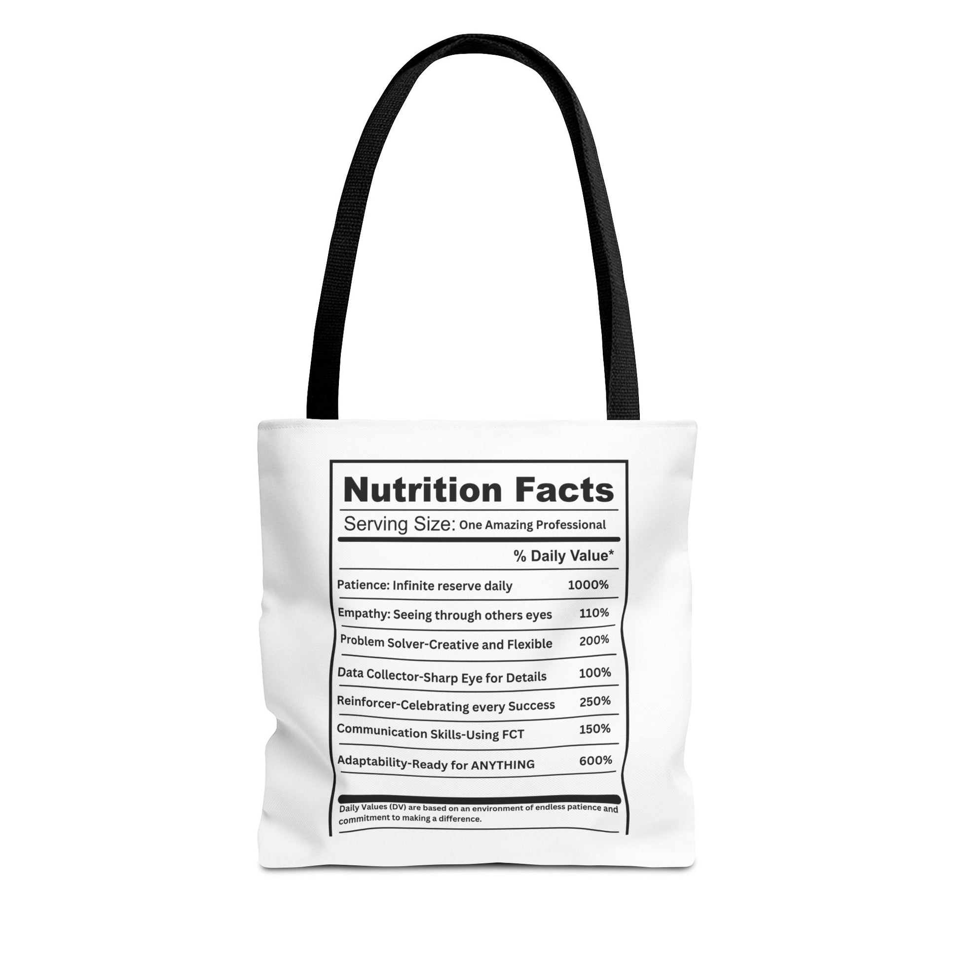 Behavior Technician Nutrition Facts Tote Bag Printify