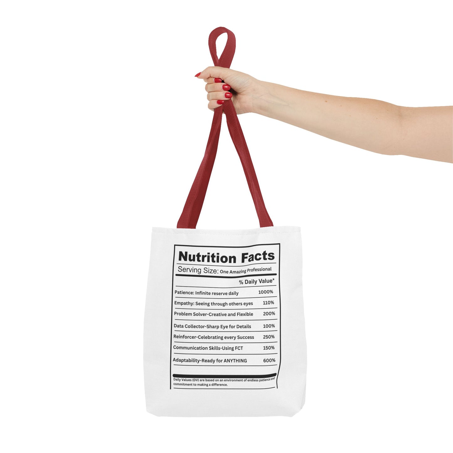 Behavior Technician Nutrition Facts Tote Bag Printify