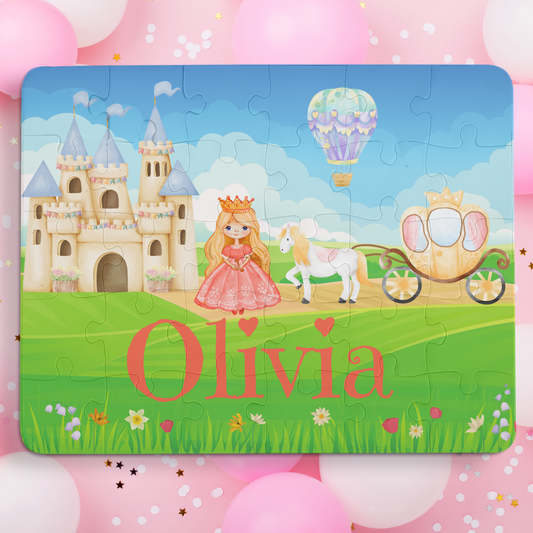Personalized Princess Castle 30-Piece Puzzle-Educational Toy, Gift for Children Affordable ABA Materials