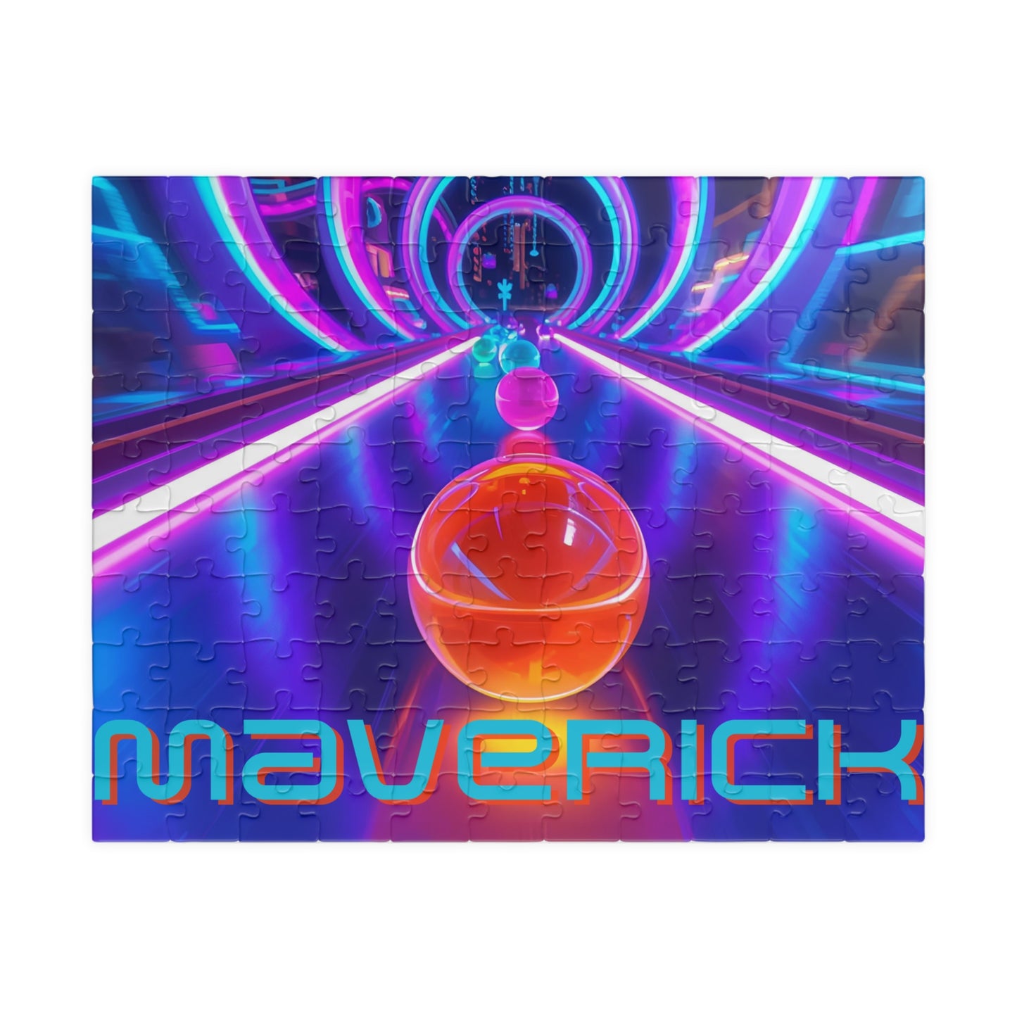 Personalized Neon Marble Race Puzzle – 110 Piece Custom Choose your Design Jigsaw for Kids