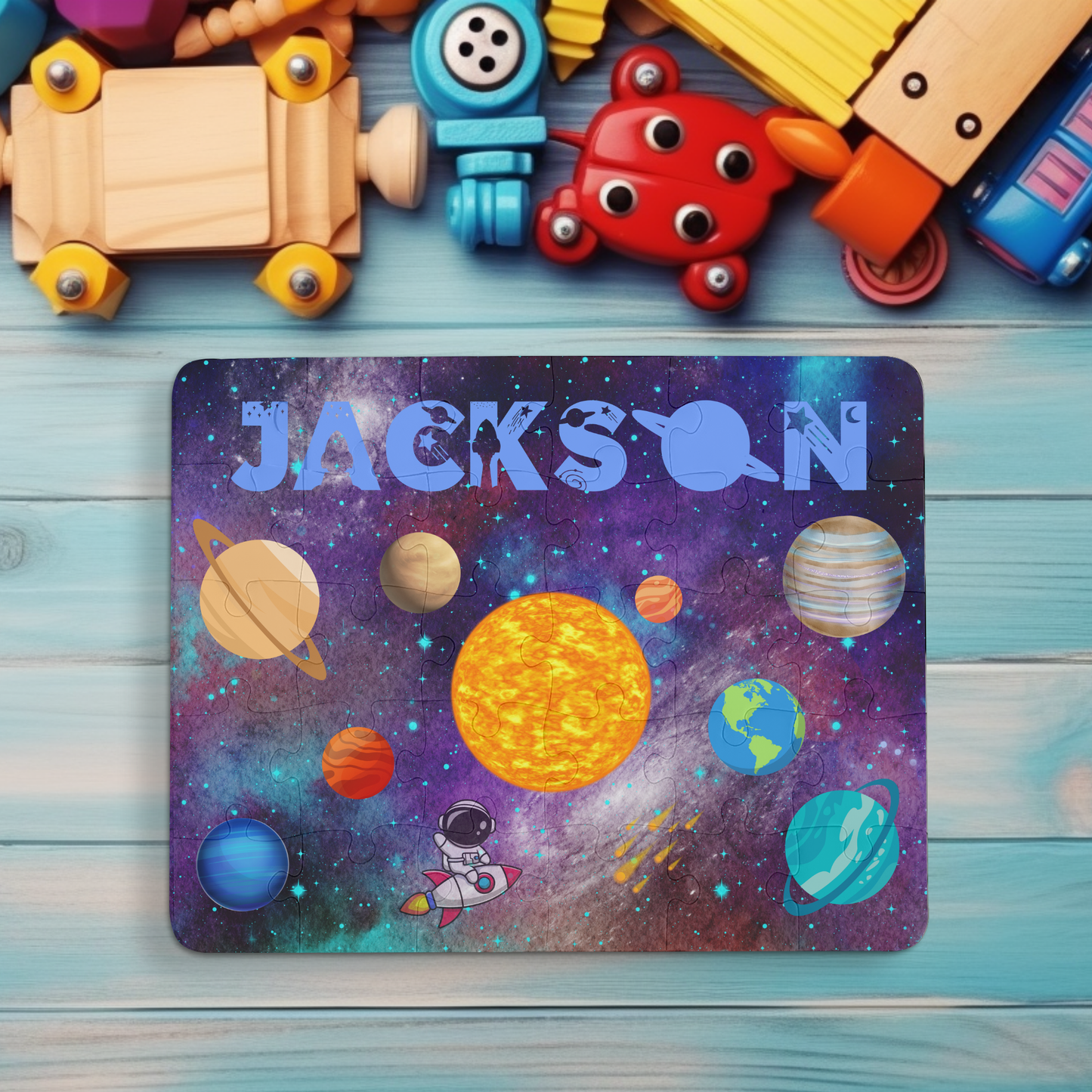 Personalized Kids' Space Puzzle Educational Gift for Child Printify