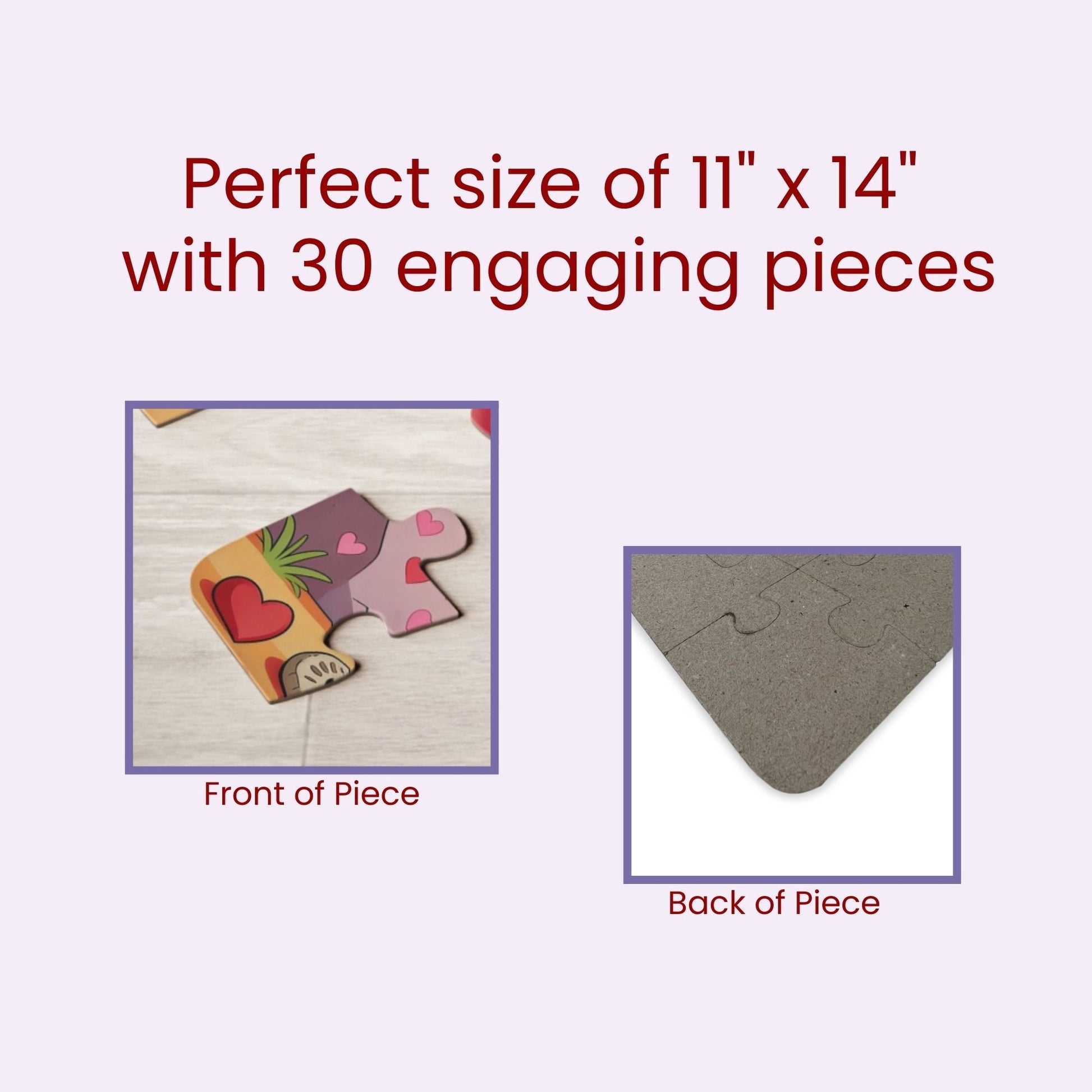 Personalized Valentine Dino Puzzle – 30-Piece Name Puzzle for Kids Printify