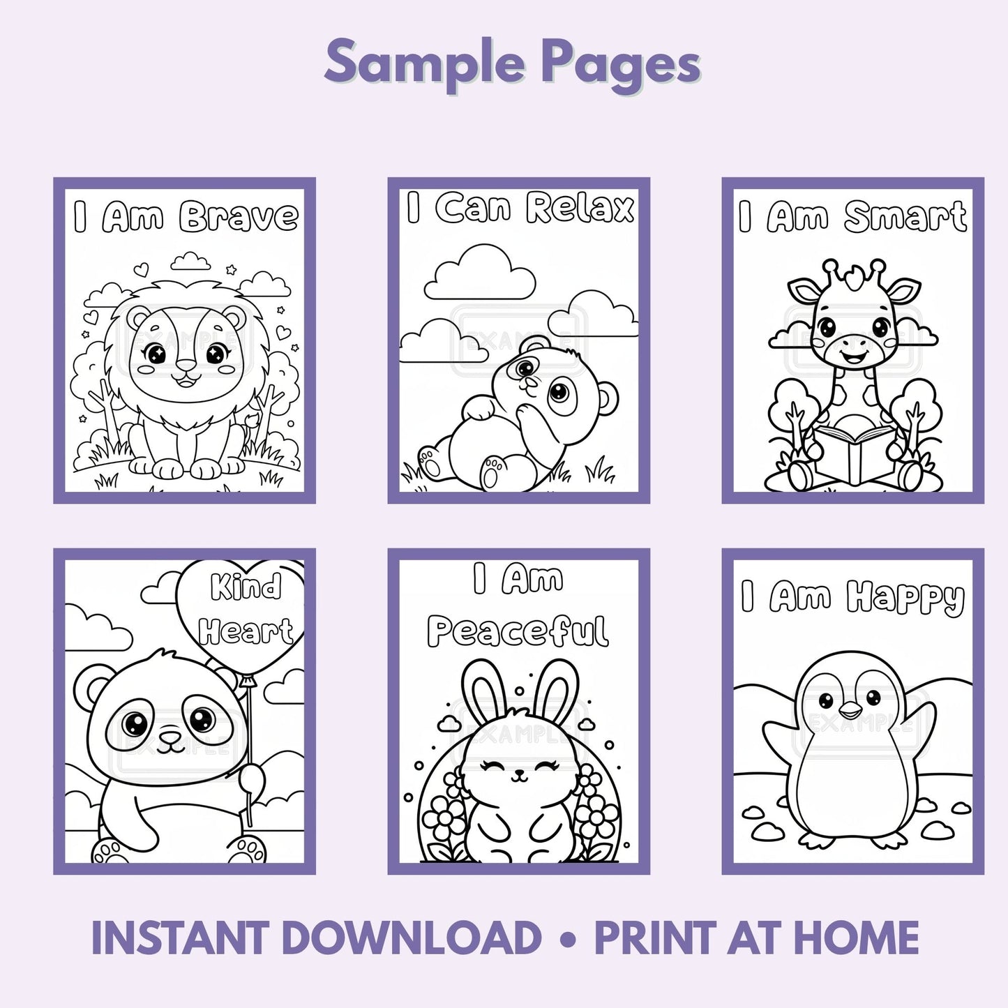 Little Affirmations Coloring Book – Printable Positive Coloring Pages for Kids (20 Sheets) Affordable ABA Materials