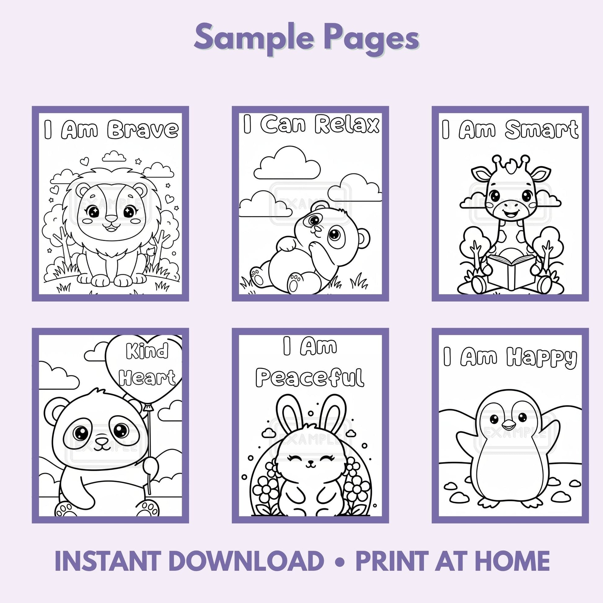 Little Affirmations Coloring Book – Printable Positive Coloring Pages for Kids (20 Sheets) Affordable ABA Materials