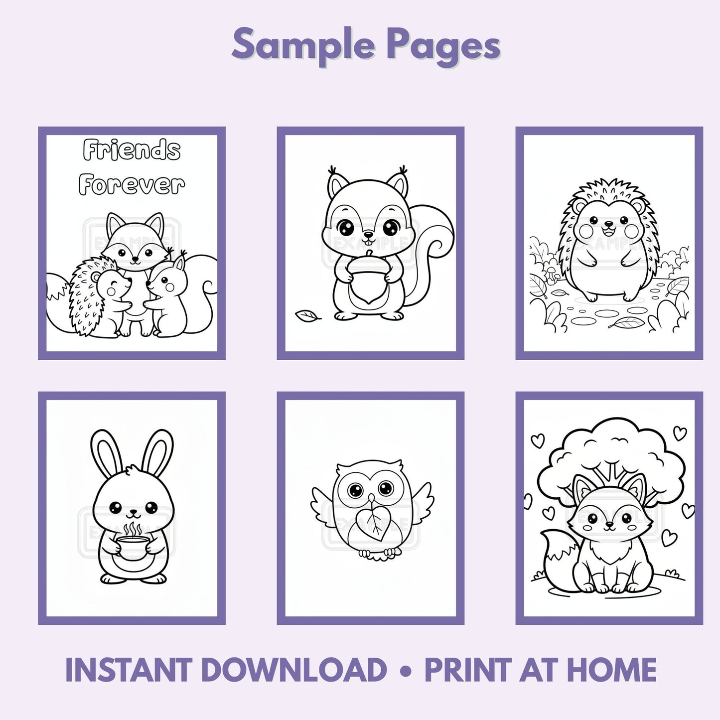 Cozy Autumn Critters Printable Coloring Book 20 Pages (PDF Download) Affordable ABA Materials
