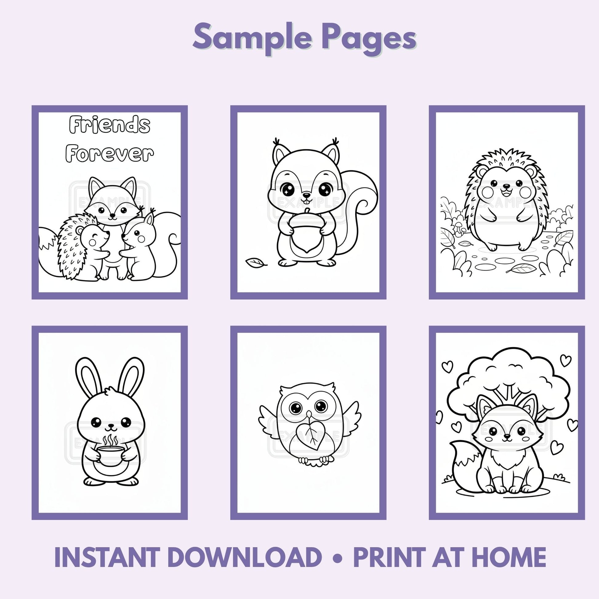 Cozy Autumn Critters Printable Coloring Book 20 Pages (PDF Download) Affordable ABA Materials