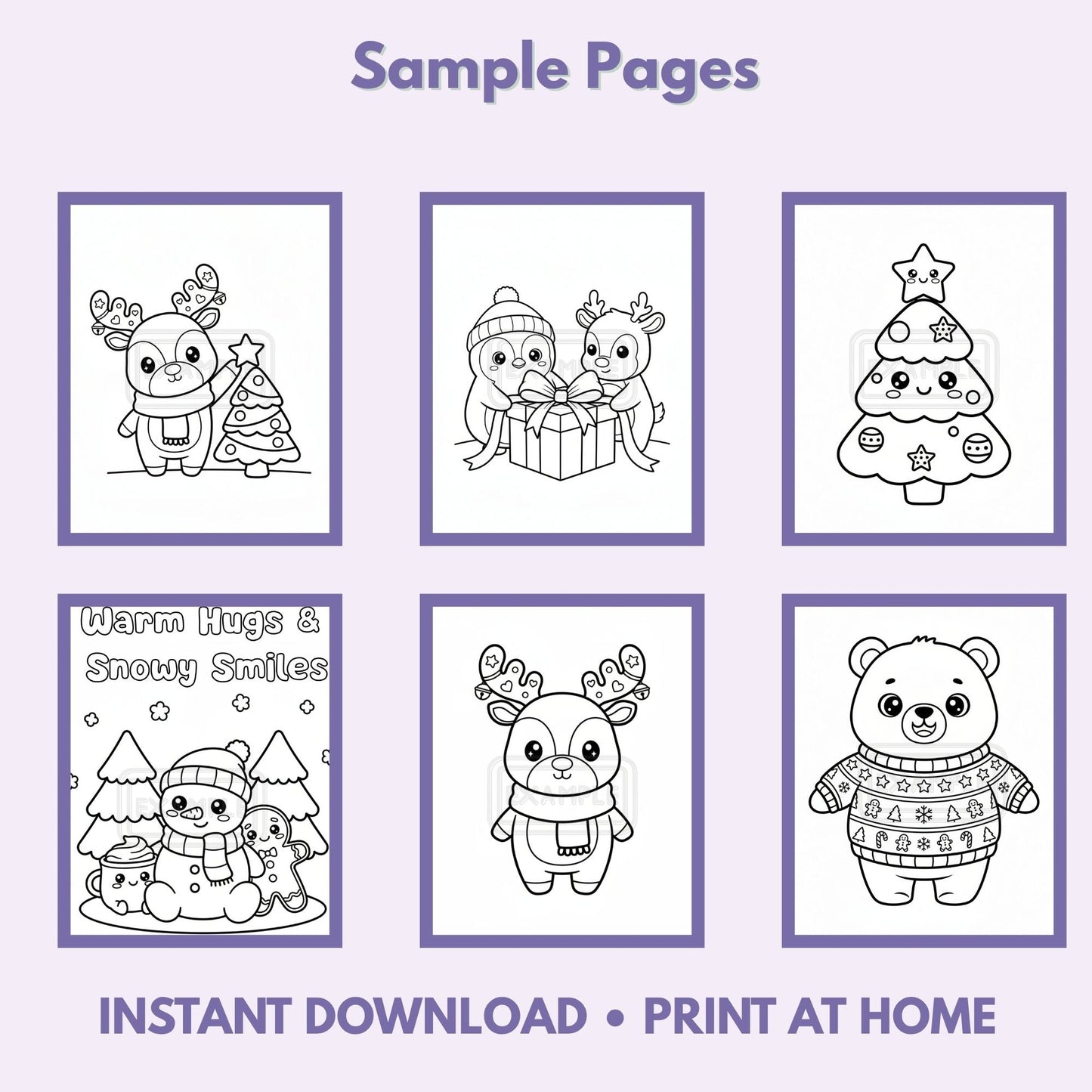 Winter Friends Kawaii Coloring Book Printable (20 Pages) Affordable ABA Materials