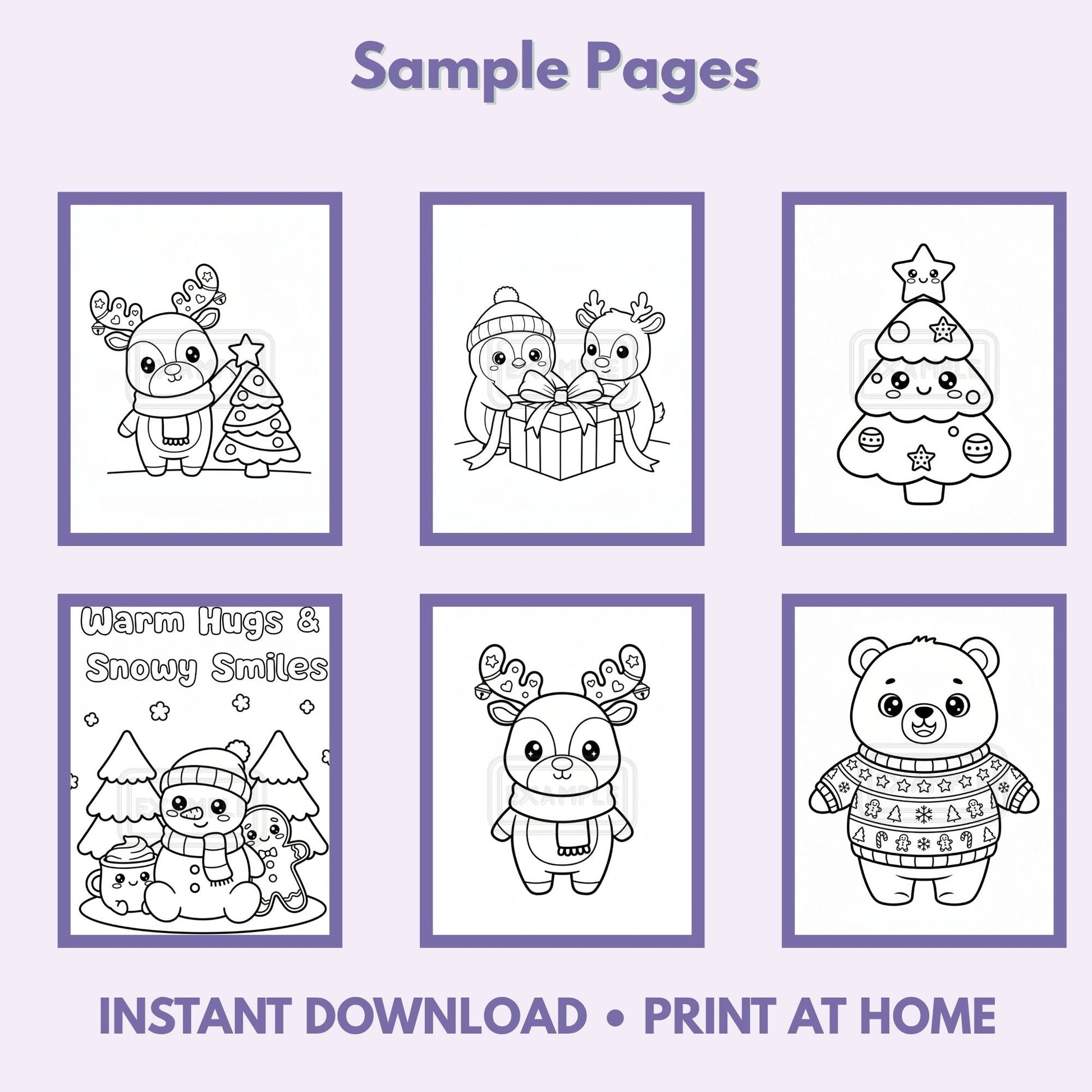 Winter Friends Kawaii Coloring Book Printable (20 Pages) Affordable ABA Materials