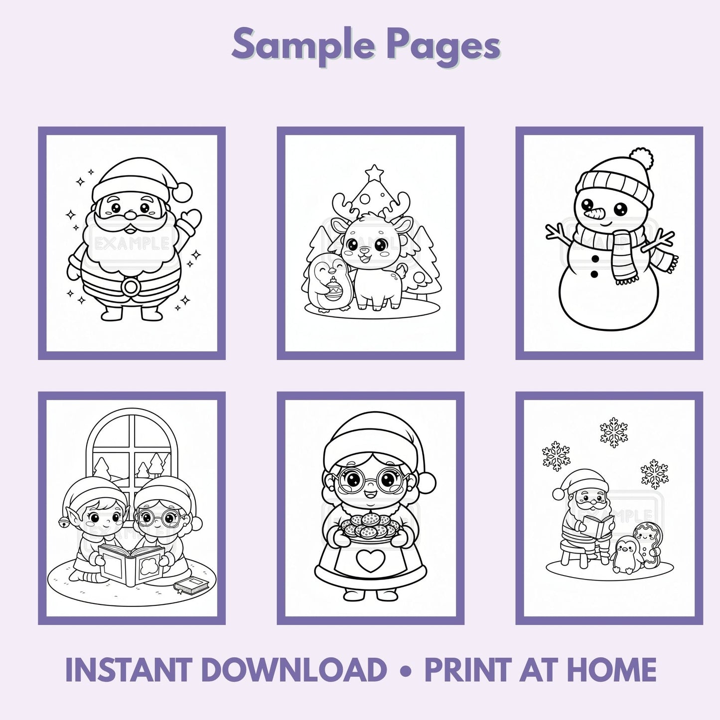 Jolly Holiday Friends Kawaii Christmas Coloring Pages – 20 Printable PDF Sheets Affordable ABA Materials