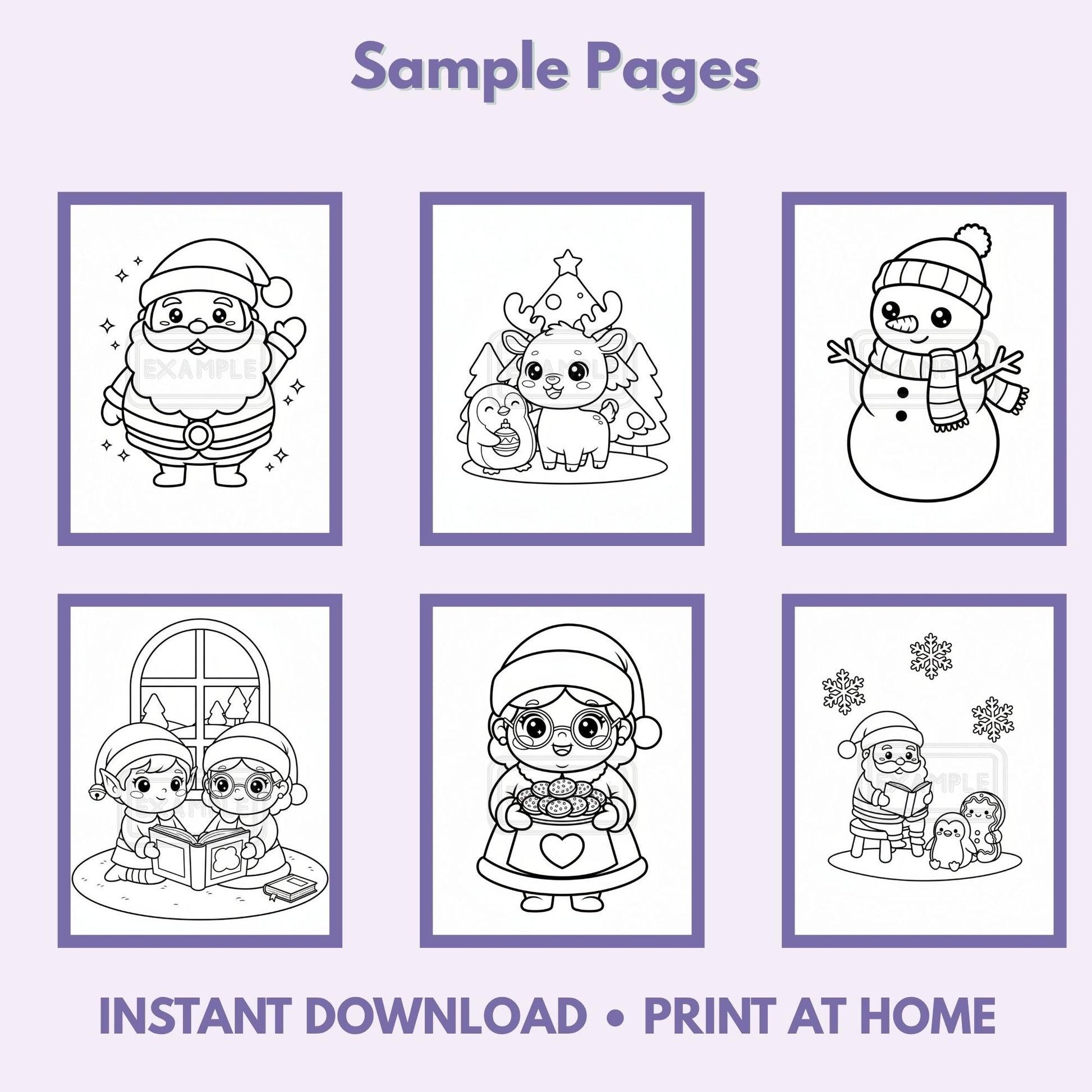 Jolly Holiday Friends Kawaii Christmas Coloring Pages – 20 Printable PDF Sheets Affordable ABA Materials