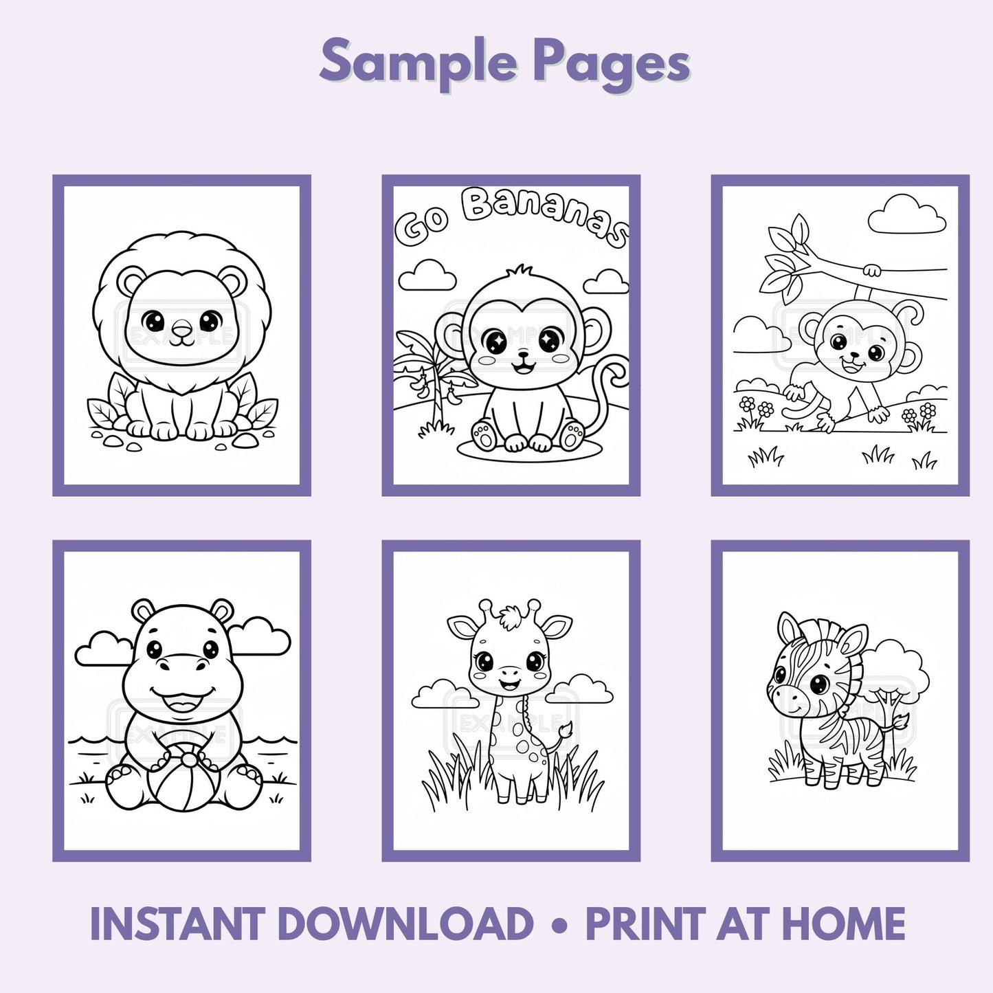 Zoo Friends Kawaii Style Coloring Book Printable (20 Pages) Affordable ABA Materials