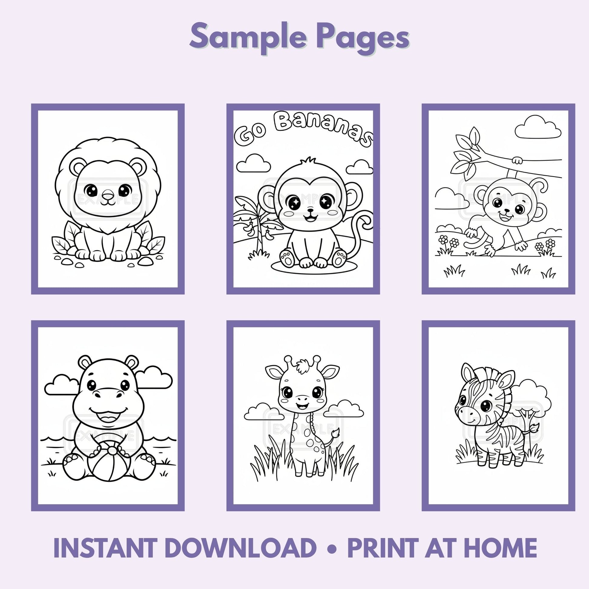 Zoo Friends Kawaii Style Coloring Book Printable (20 Pages) Affordable ABA Materials
