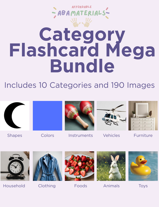Category Flashcard Mega Bundle – 190 Real Photo Cards and Sorting Pages -Printable PDF Affordable ABA Materials