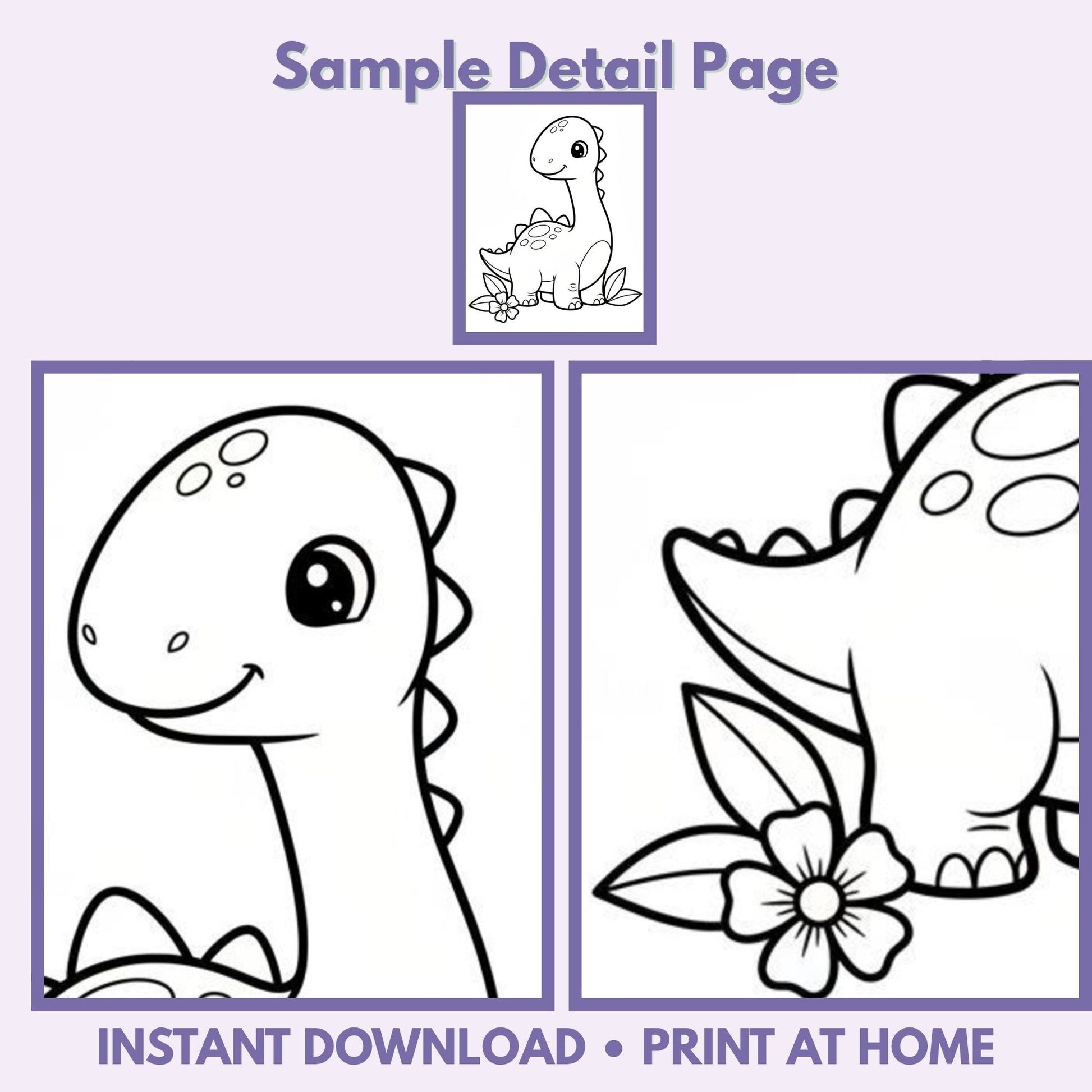 Dino Friends Printable Coloring Book – 20 Kawaii Dinosaur Pages (PDF Download) Affordable ABA Materials