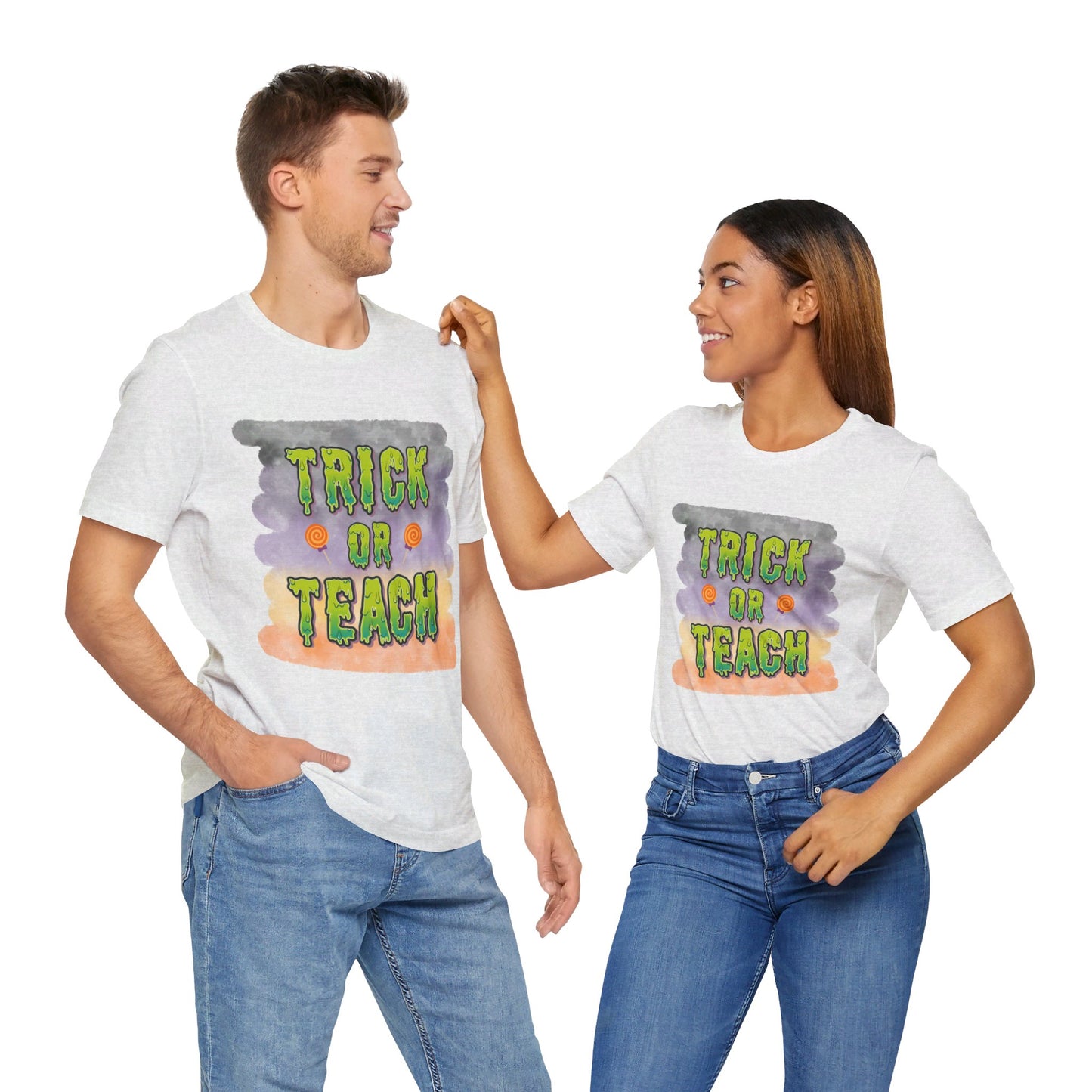 Fun Teacher Halloween Shirt- Unisex Design for Educators Trick or Teach Printify