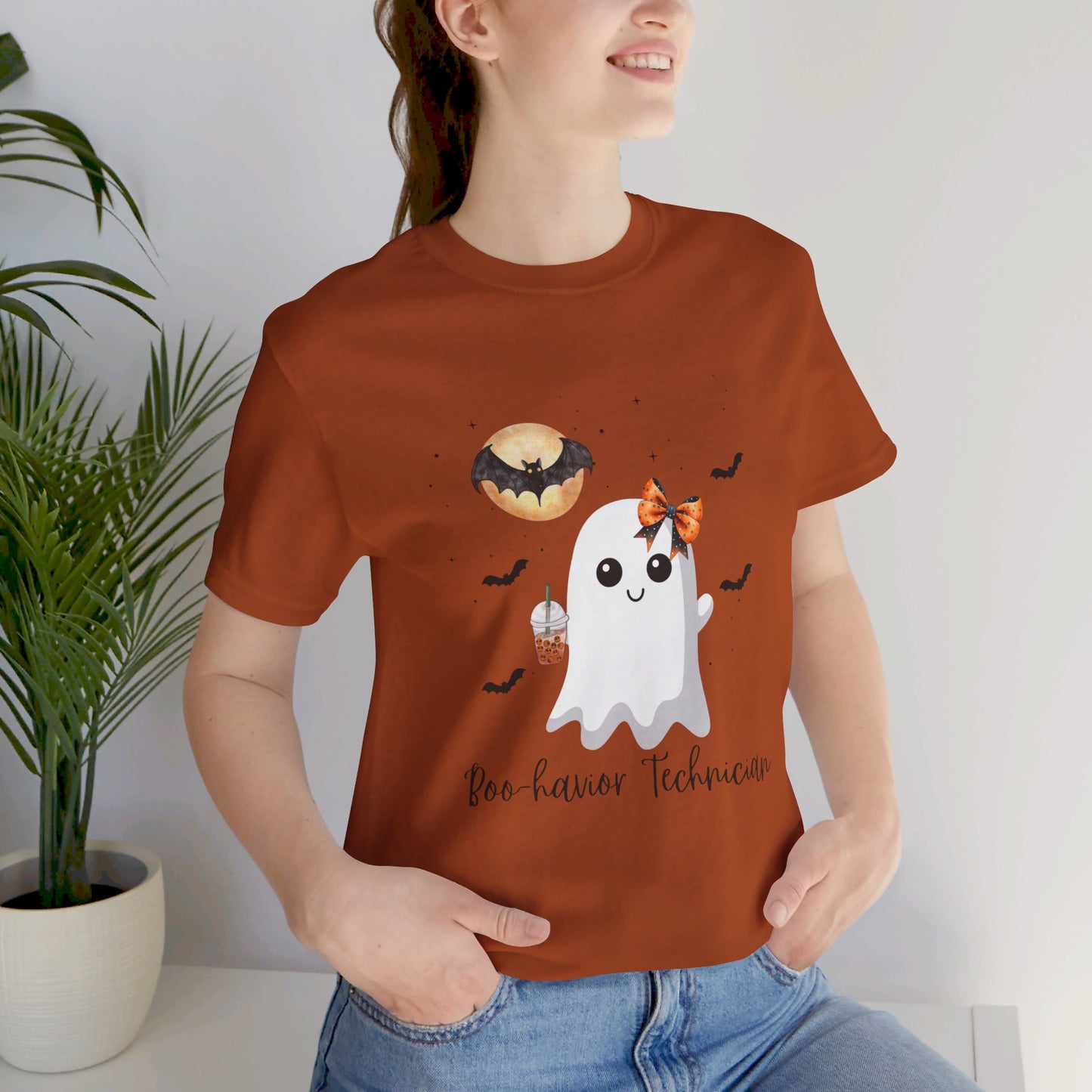 Cute Behavior Technician Halloween Ghost Shirt -"Boo-havior Technician" Unisex Shirt Printify