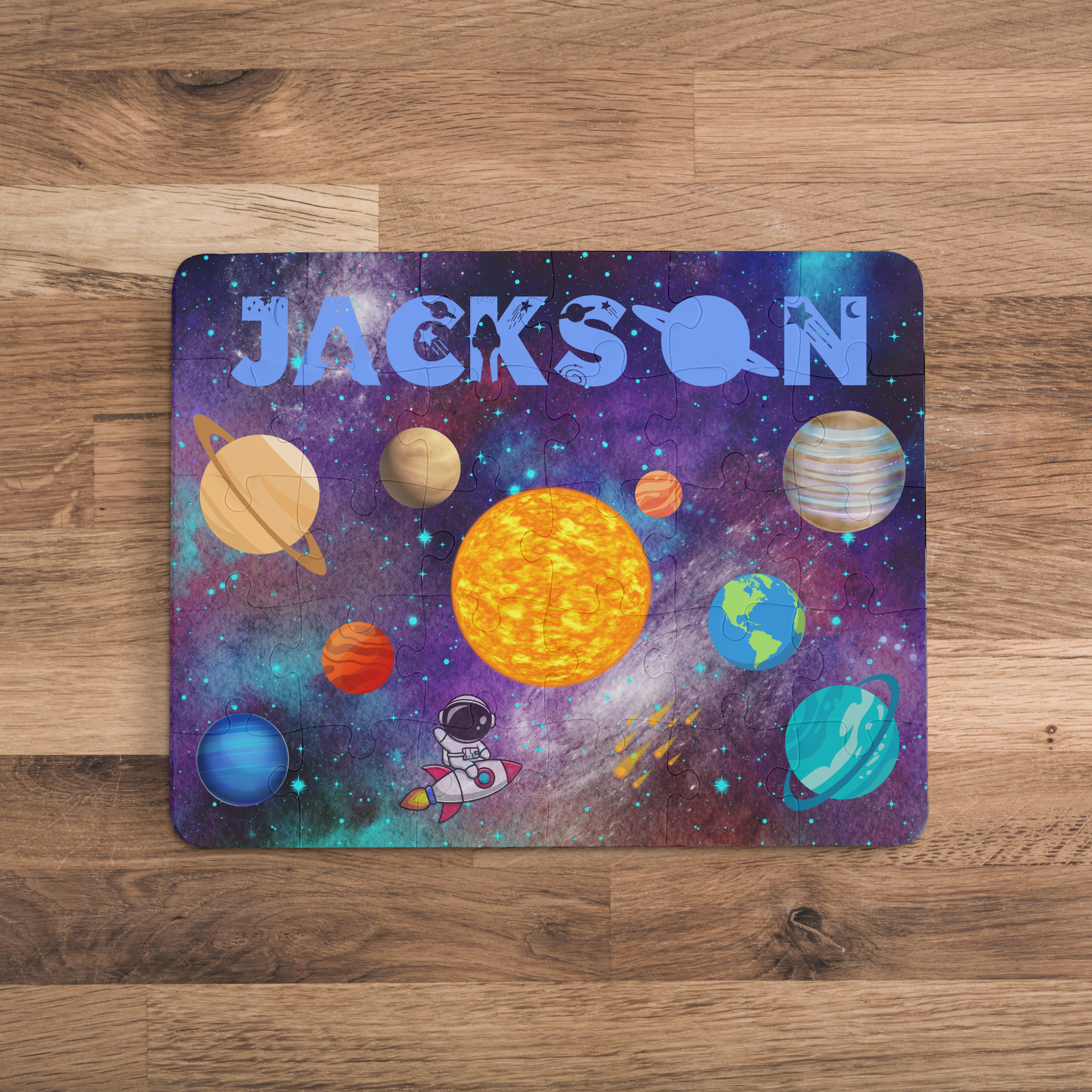 Personalized Kids' Space Puzzle Educational Gift for Child Printify