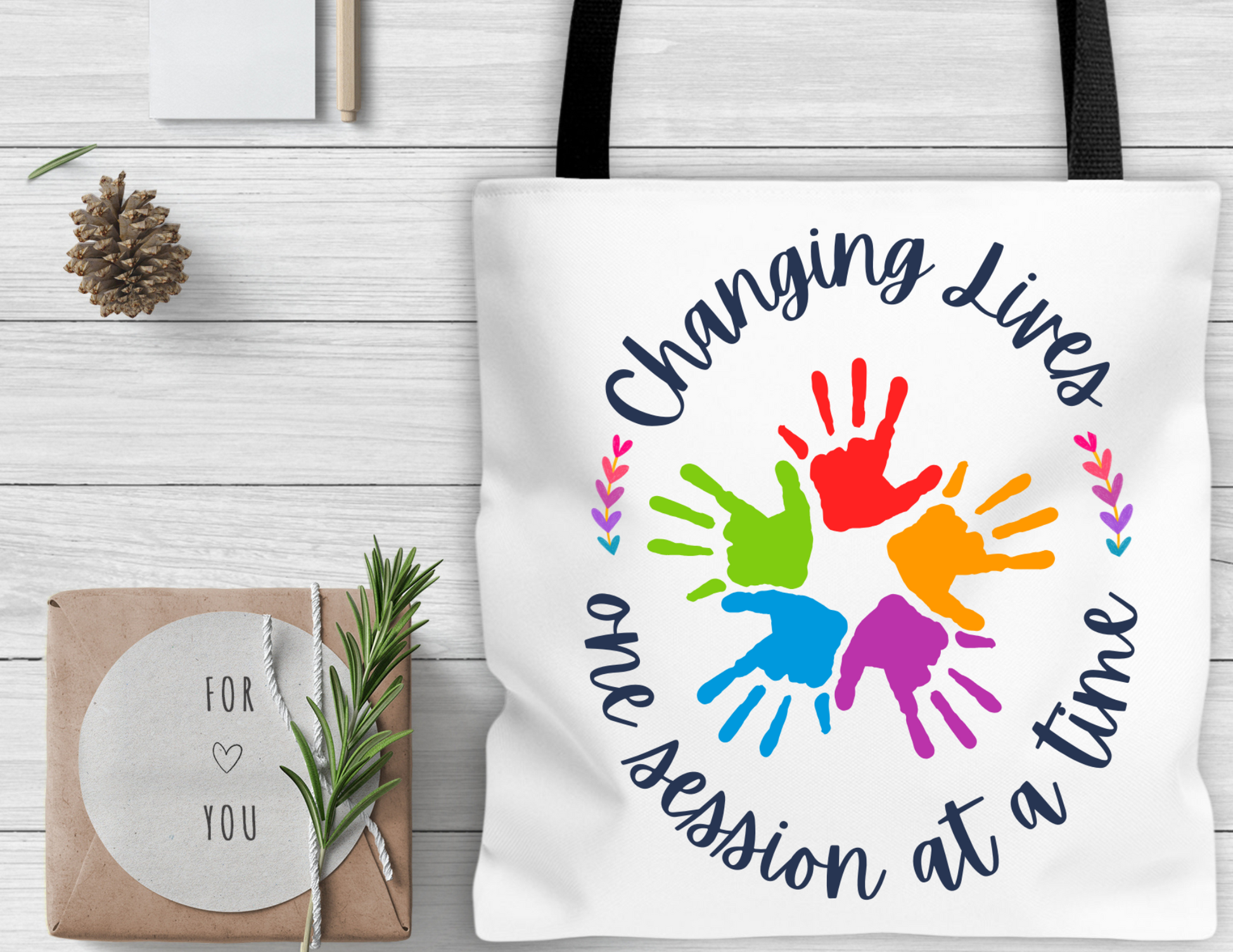 Changing Lives One Session at a Time Tote Bag Printify