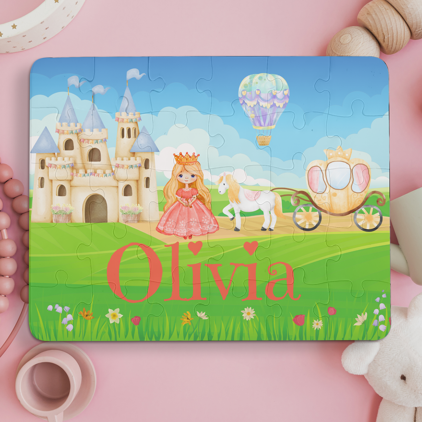 Personalized Princess Castle 30-Piece Puzzle-Educational Toy, Gift for Children Printify