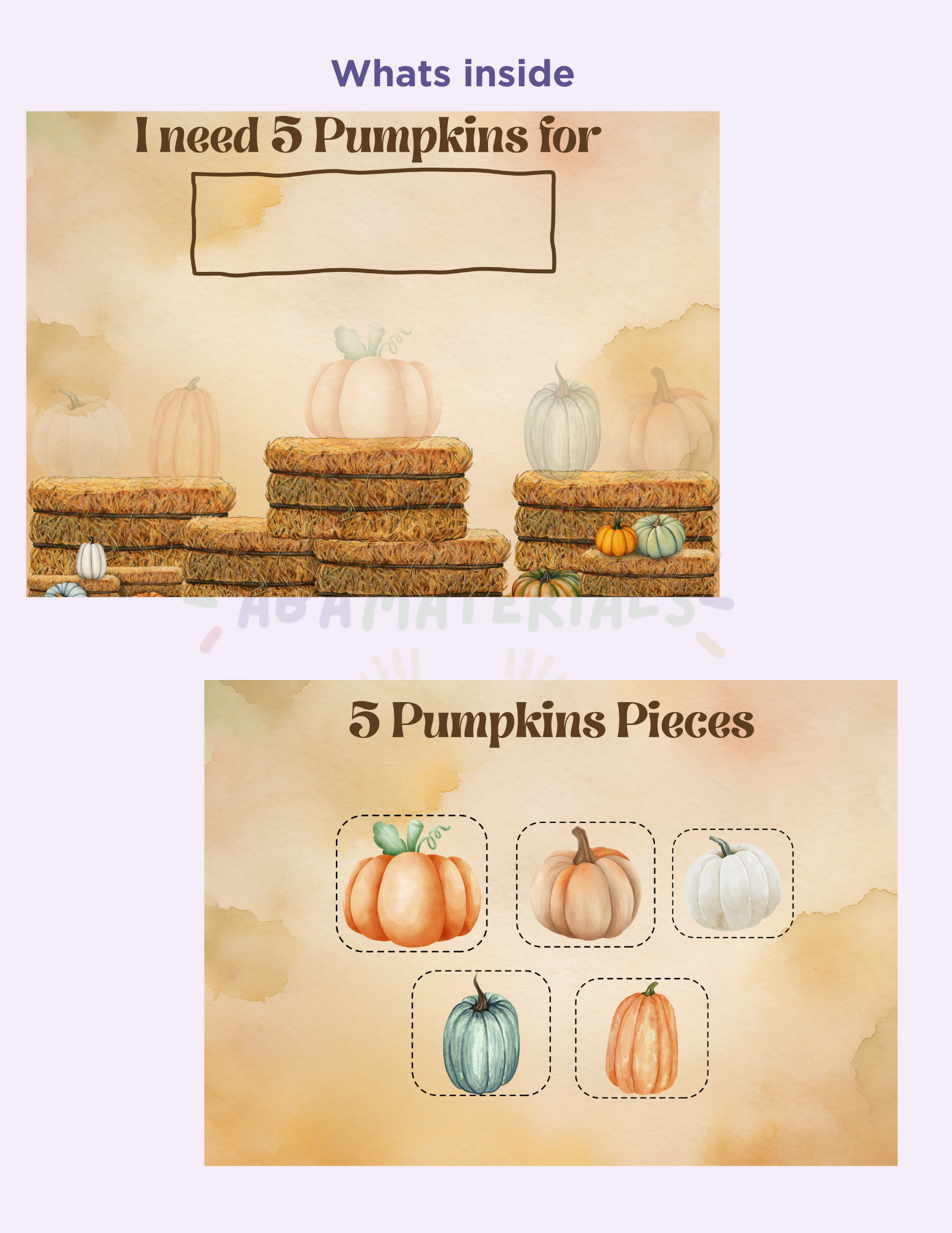 Fall Pumpkin Themed Token Board-Printable 5 Piece Token Economy Reward System Affordable ABA Materials