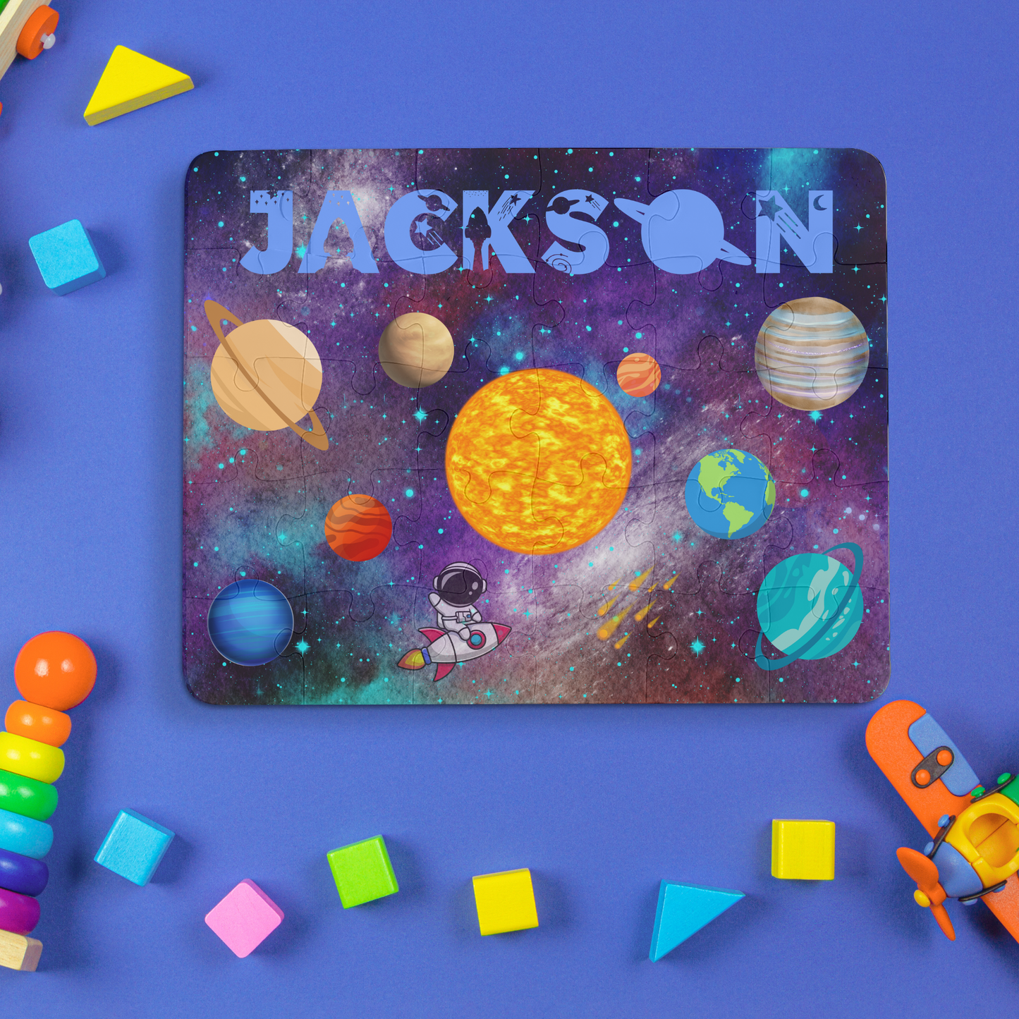 Personalized Kids' Space Puzzle Educational Gift for Child Printify