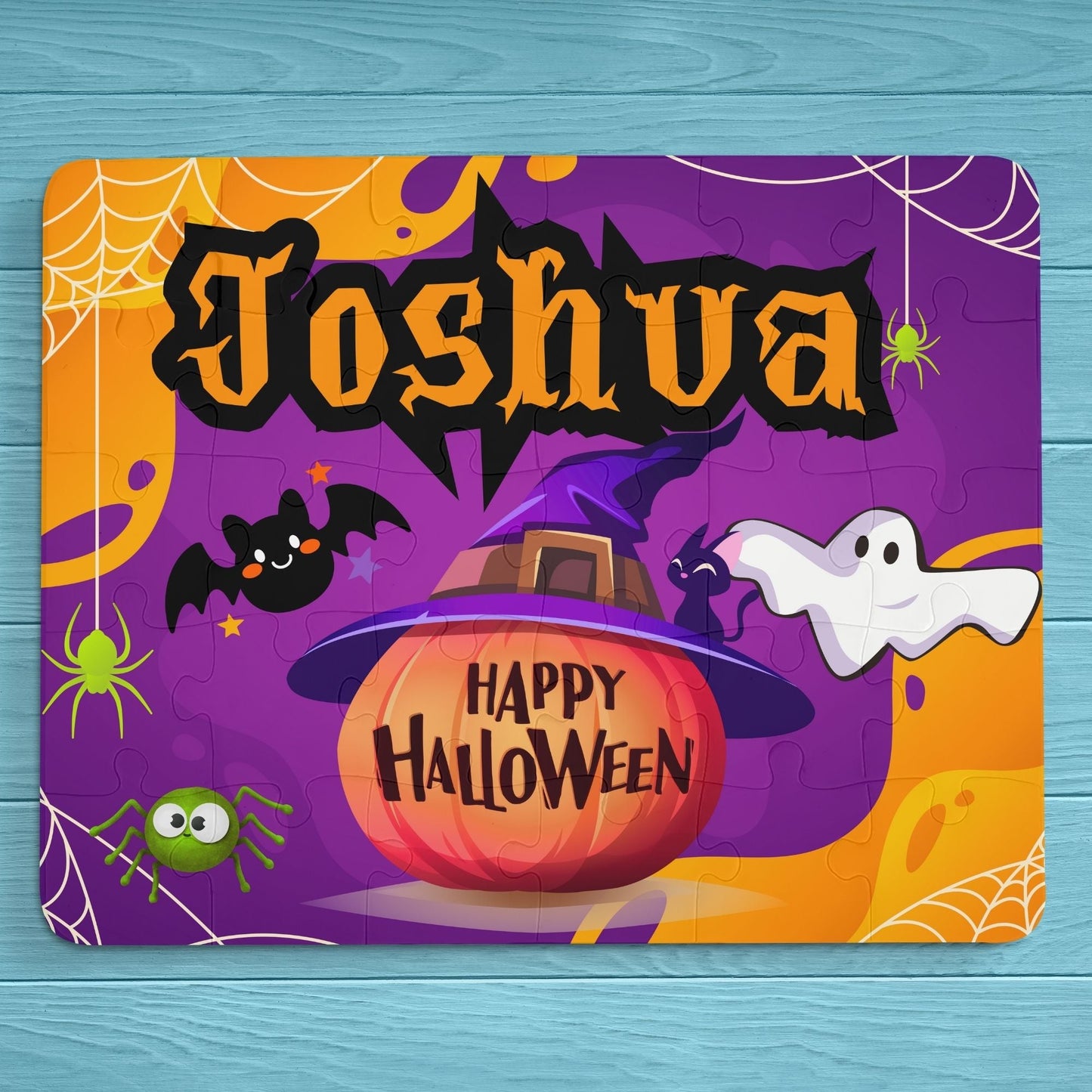 Cute Ghost & Pumpkin Halloween Puzzle – Personalized 30-Piece Puzzle for Kids Affordable ABA Materials