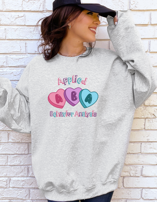 Valentine's Day ABA Hearts Unisex Sweatshirt Affordable ABA Materials