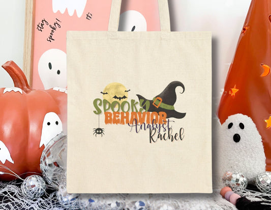 Personalized Spooky Behavior Analyst Halloween Tote Bag – Witch Theme Affordable ABA Materials