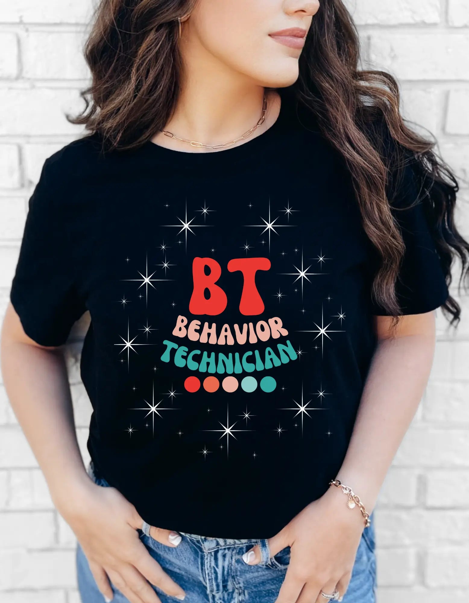 ABA Behavior Technician Shirt - Shine Bright as a BT in this Fun Sparkly T-Shirt Teacher Appreciation Gift/Present Idea ABA Tee Affordable ABA Materials