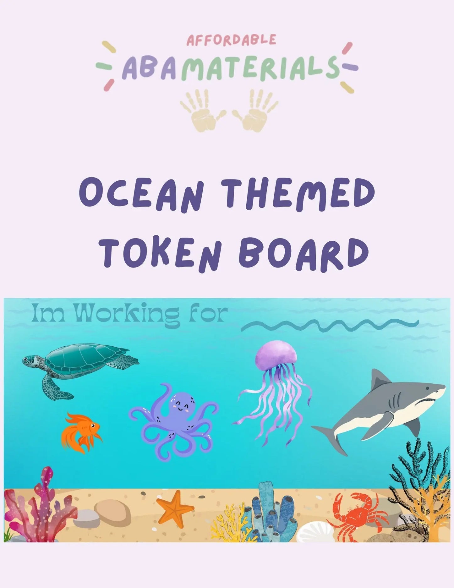 Ocean Themed Token Board, Token Economy Token System Reward Board Reward Chart Printable Reward Board Printable PDF I'm Working for Board My Store