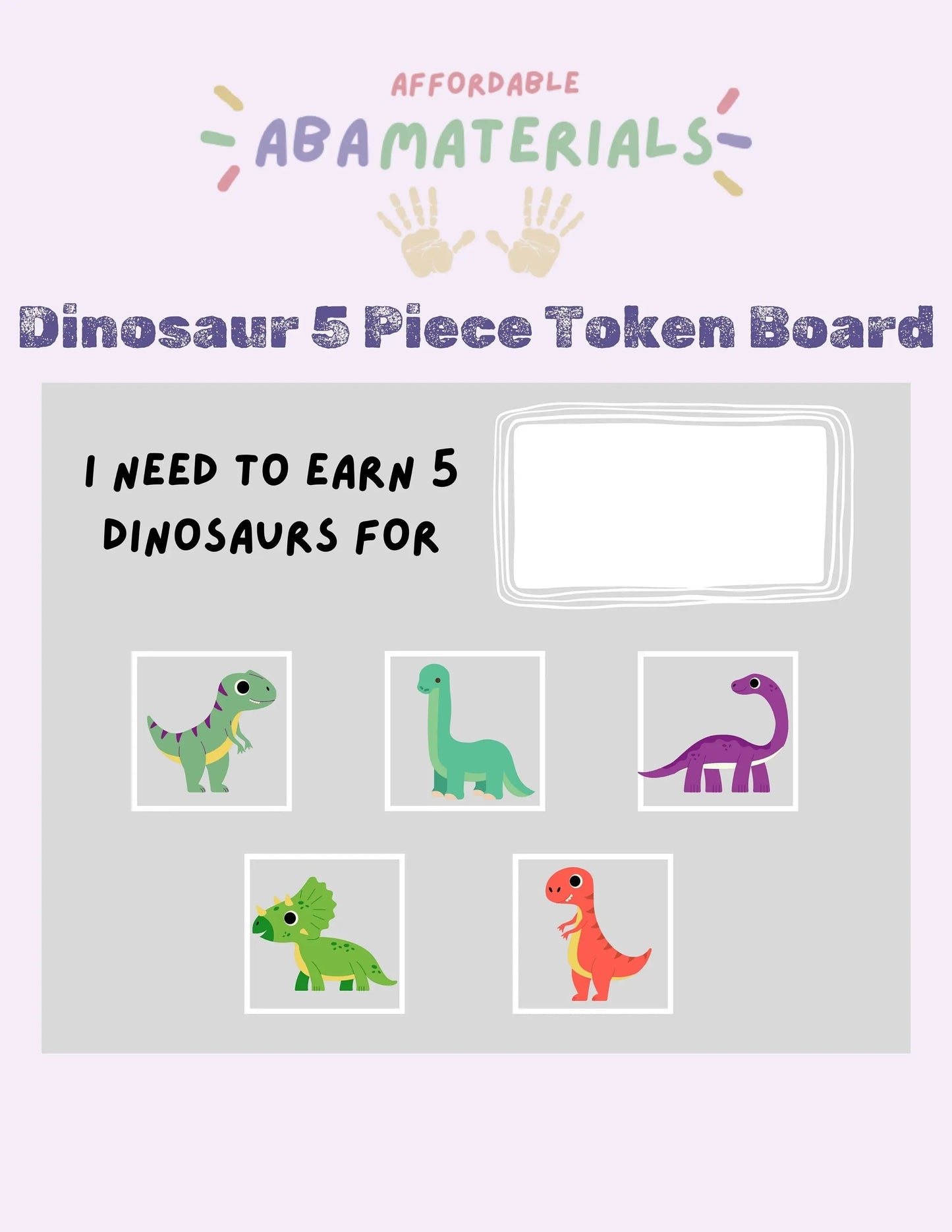 Dinosaur Themed Token Board, Token Economy Token System Reward Board Reward Chart Printable Reward Board Printable PDF I'm Working for Board My Store