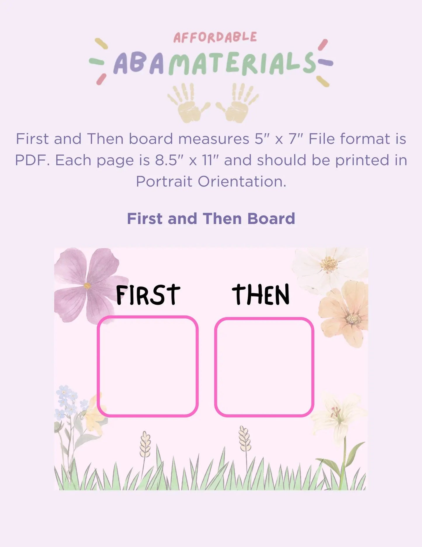 Cute Spring Flower Themed Bundle- Printable 5 Piece Token Economy System, Schedule Board, and First and Then Board Matching Set My Store