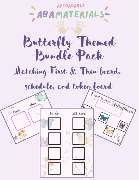 Cute Butterfly Themed MEGA Bundle: Printable First - Then Board, Schedule, & 5-piece Token Board Flutter into learning with our Matching Set My Store
