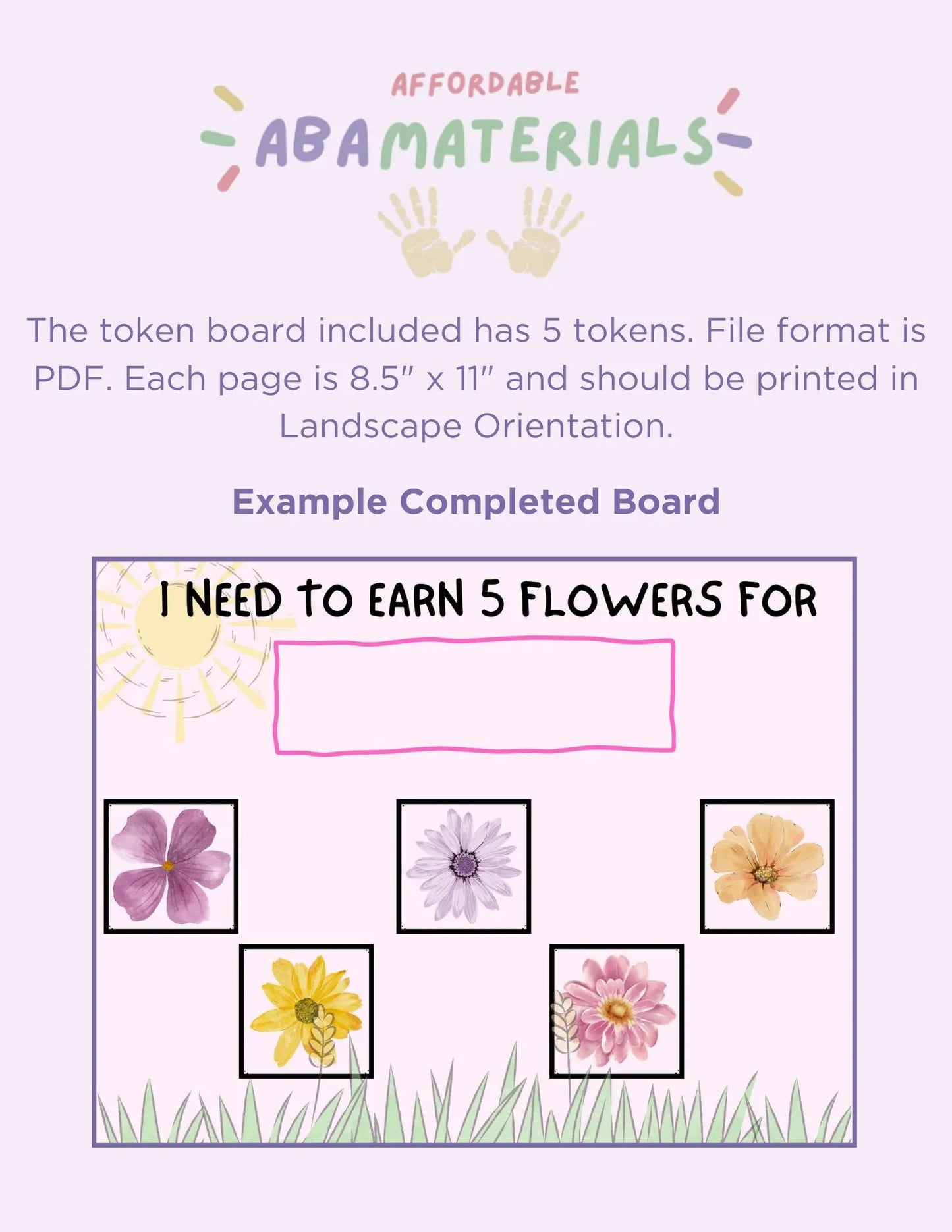 Cute Spring Flower Themed Bundle- Printable 5 Piece Token Economy System, Schedule Board, and First and Then Board Matching Set My Store