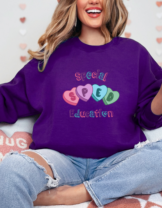 Valentine's Sweater for Special Educators- SPED Hearts Unisex Fit Affordable ABA Materials